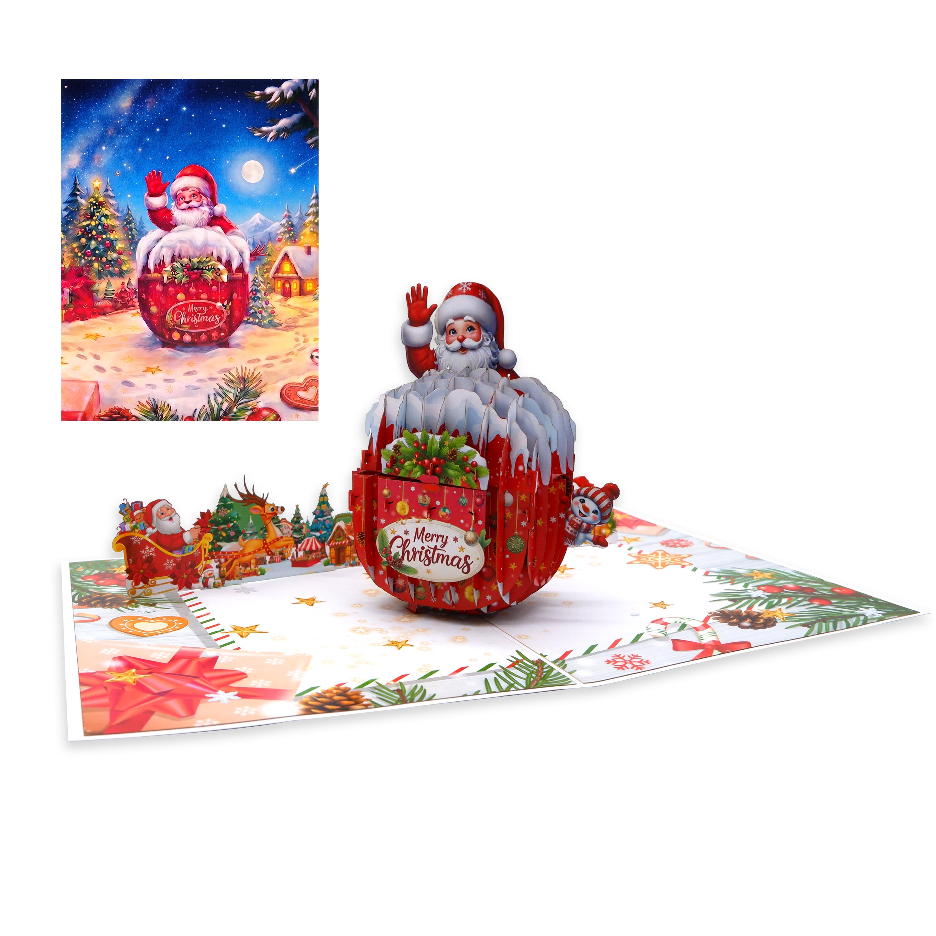 3D Christmas Santa Pop Up Card