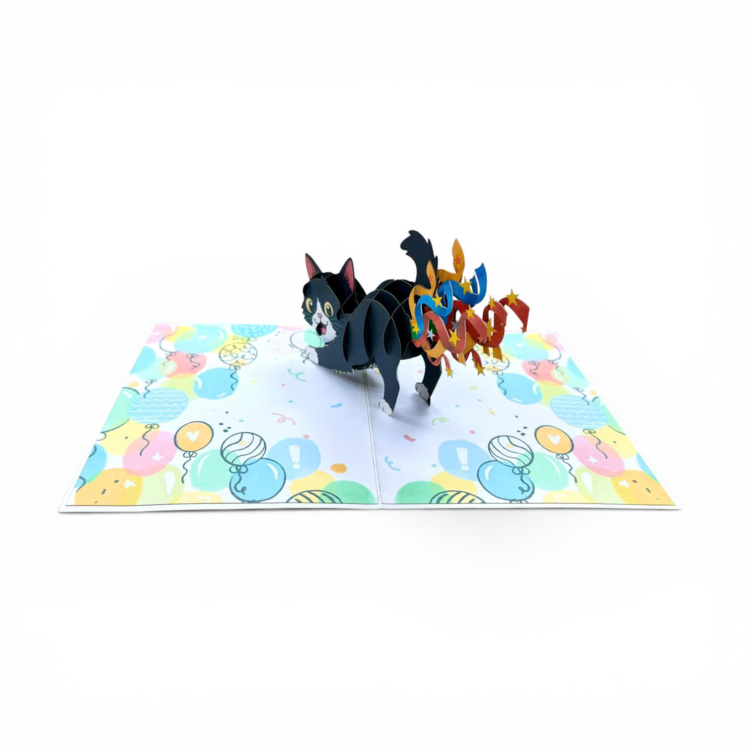 Happy Birthday Cat Pop Up 3D Greeting Card