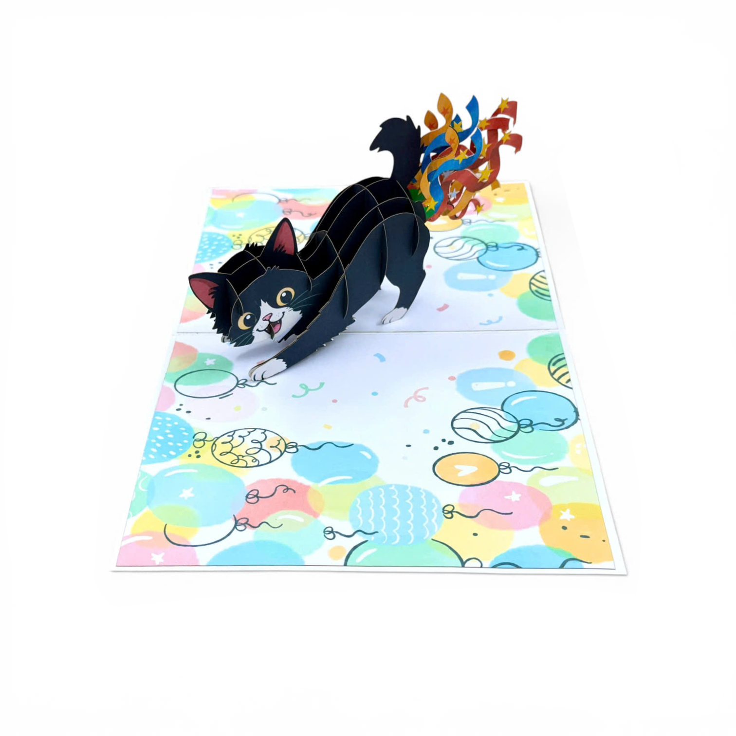 Happy Birthday Cat Pop Up 3D Greeting Card