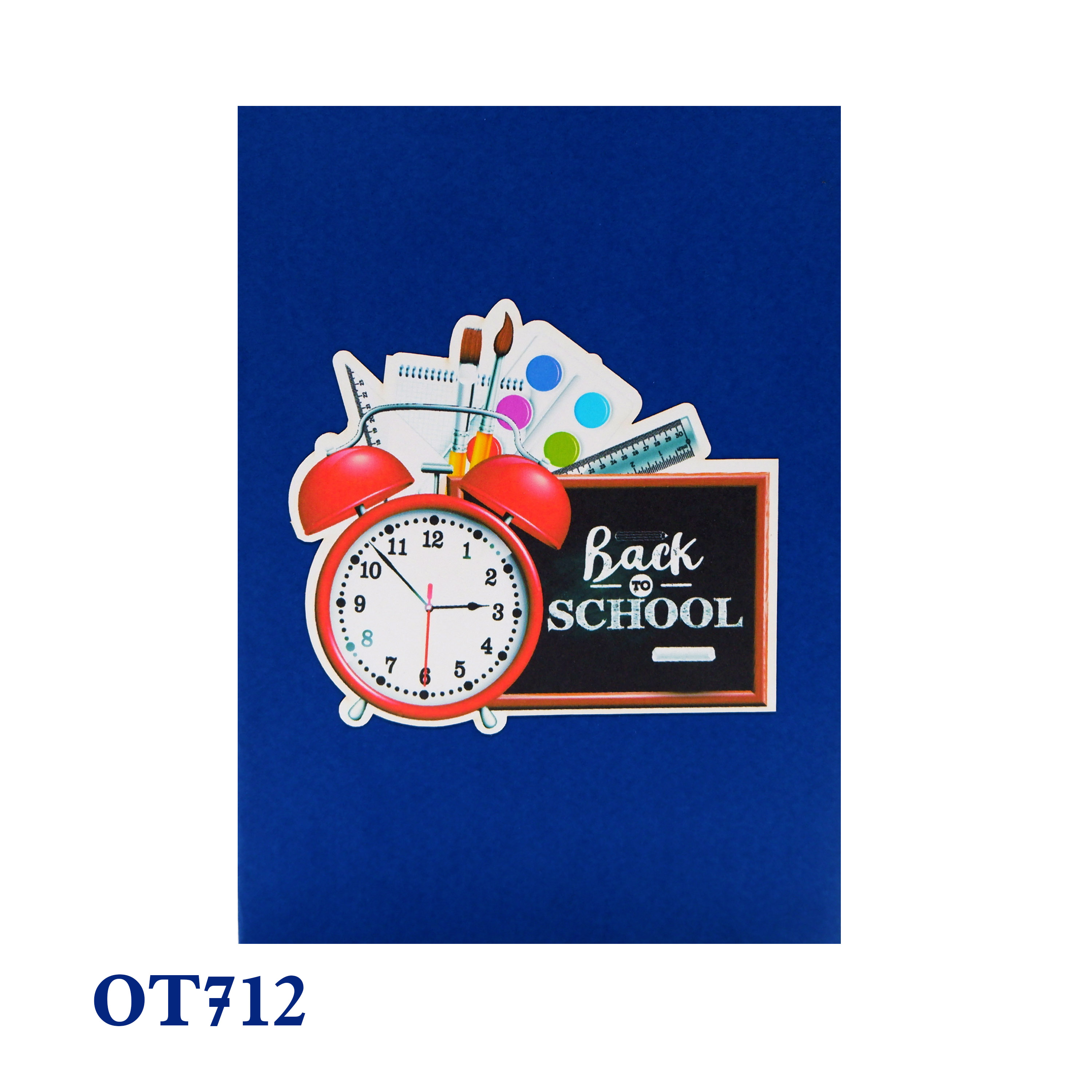 Back to School Pop-Up Card – School Clock Design