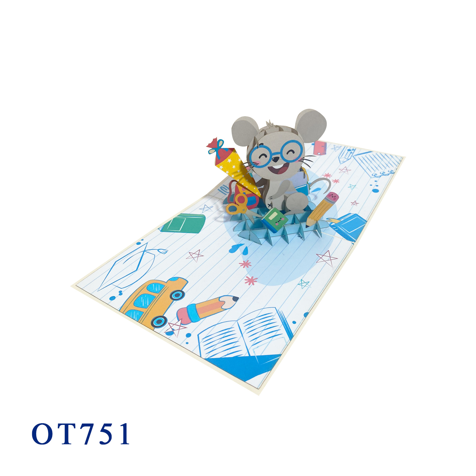 Back To School Mouse Pop Up Card