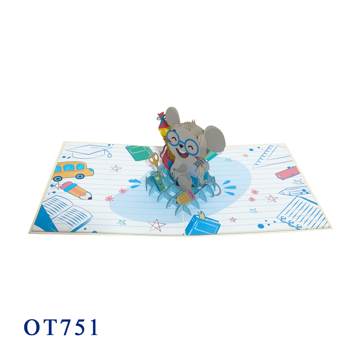 Back To School Mouse Pop Up Card