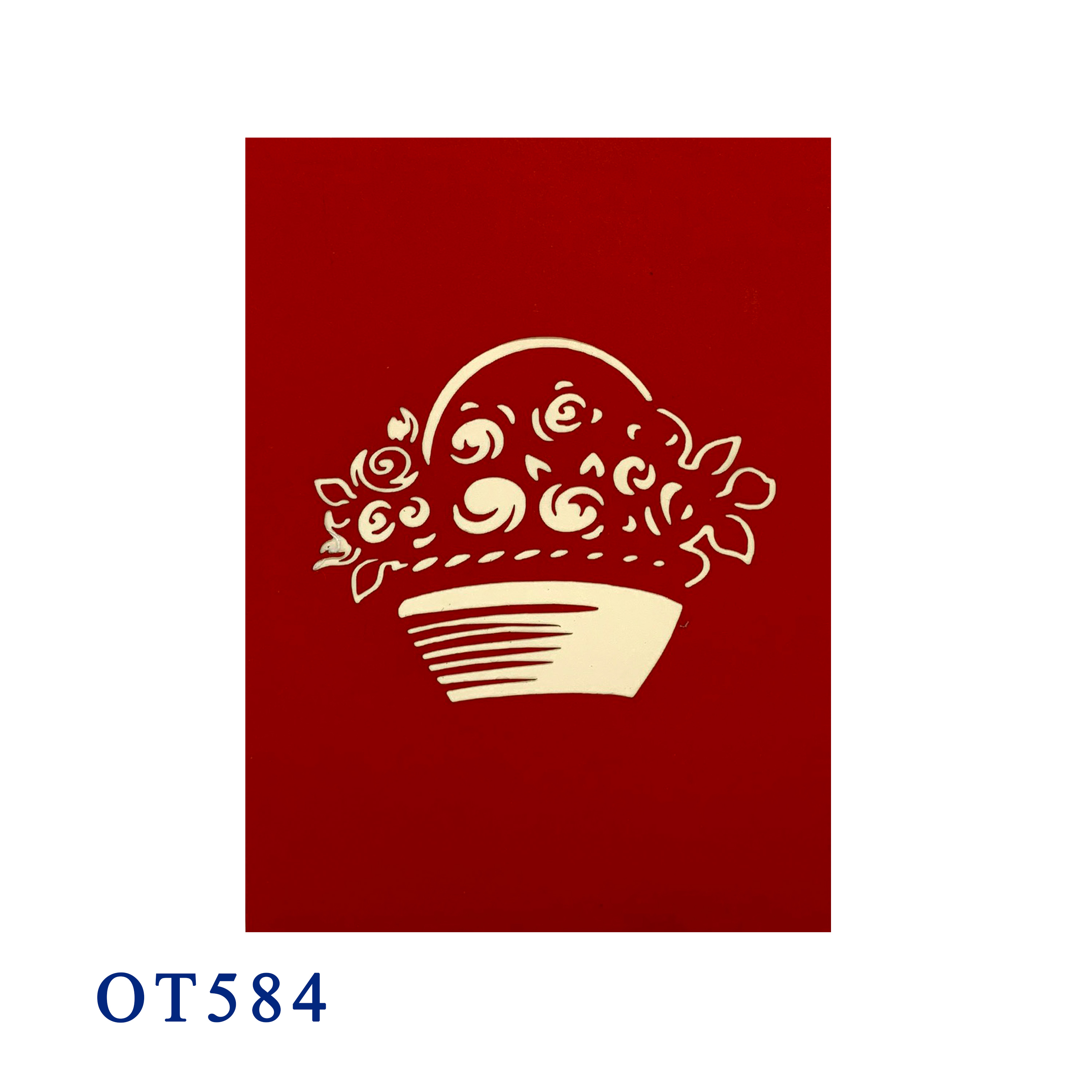 Red Rose Basket Pop Up Card