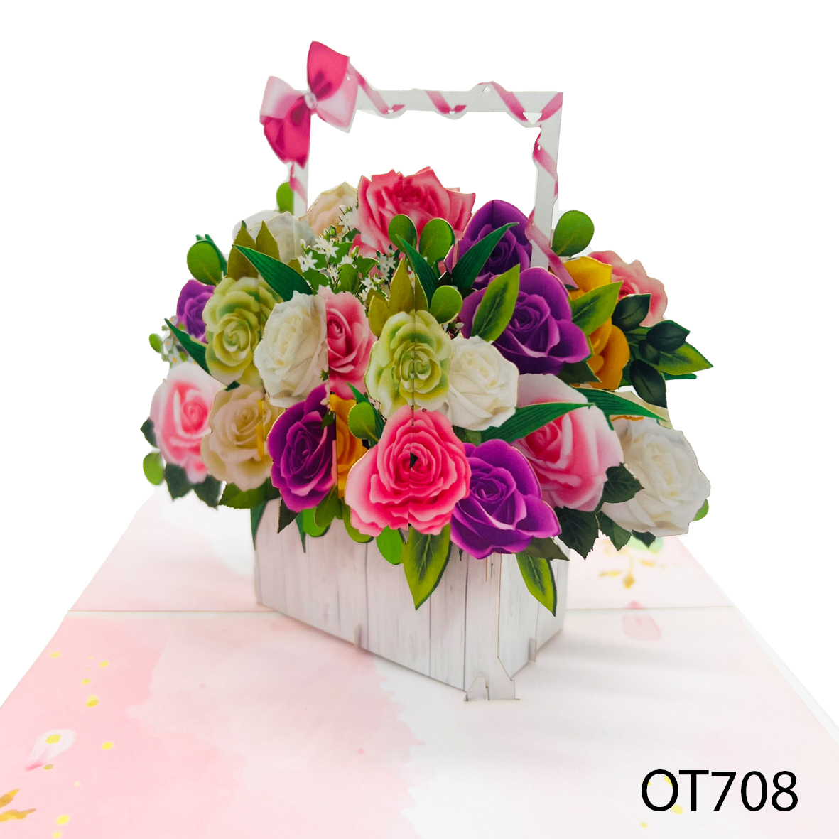 Roses Basket Pop Up Card