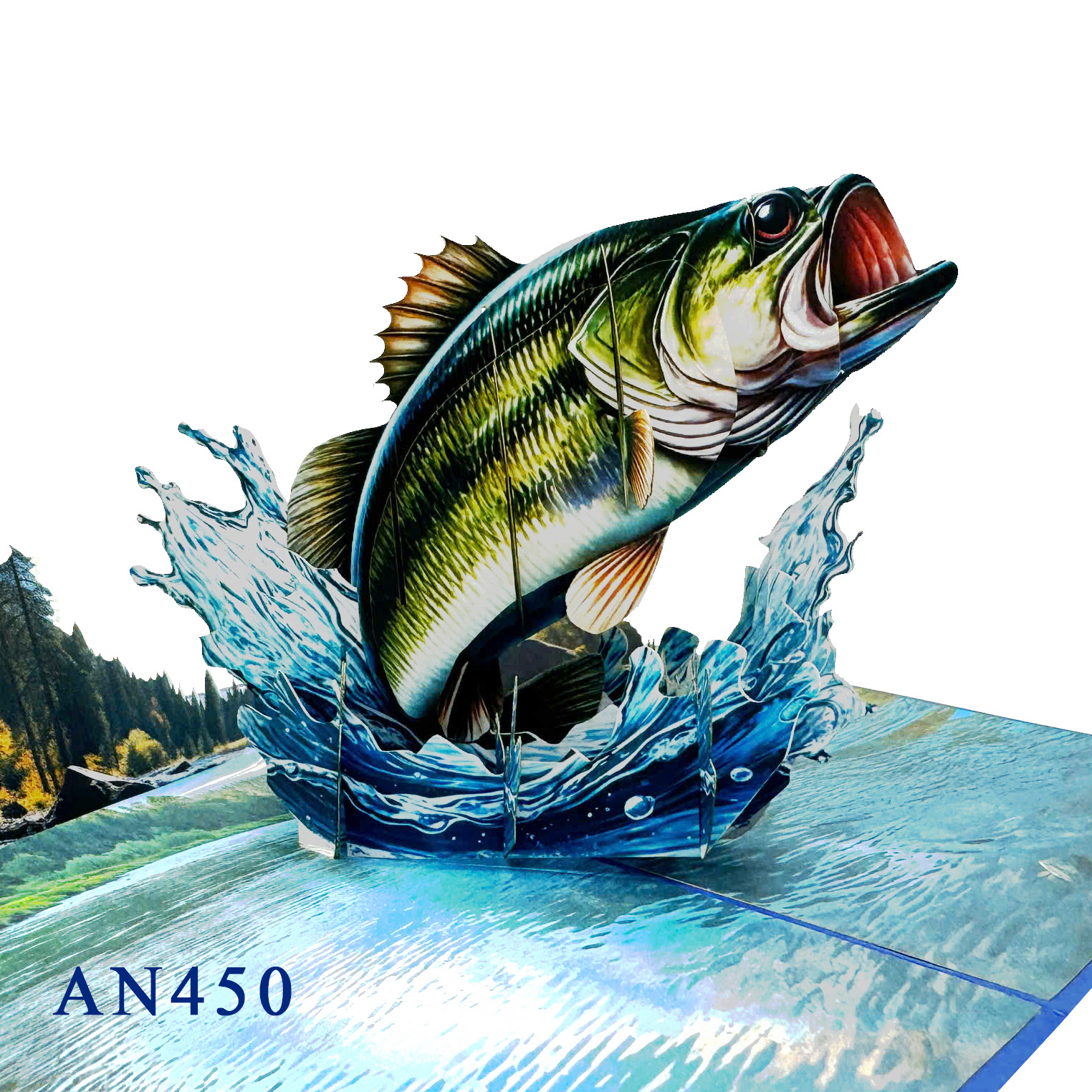 Bass Fish Pop Up Card