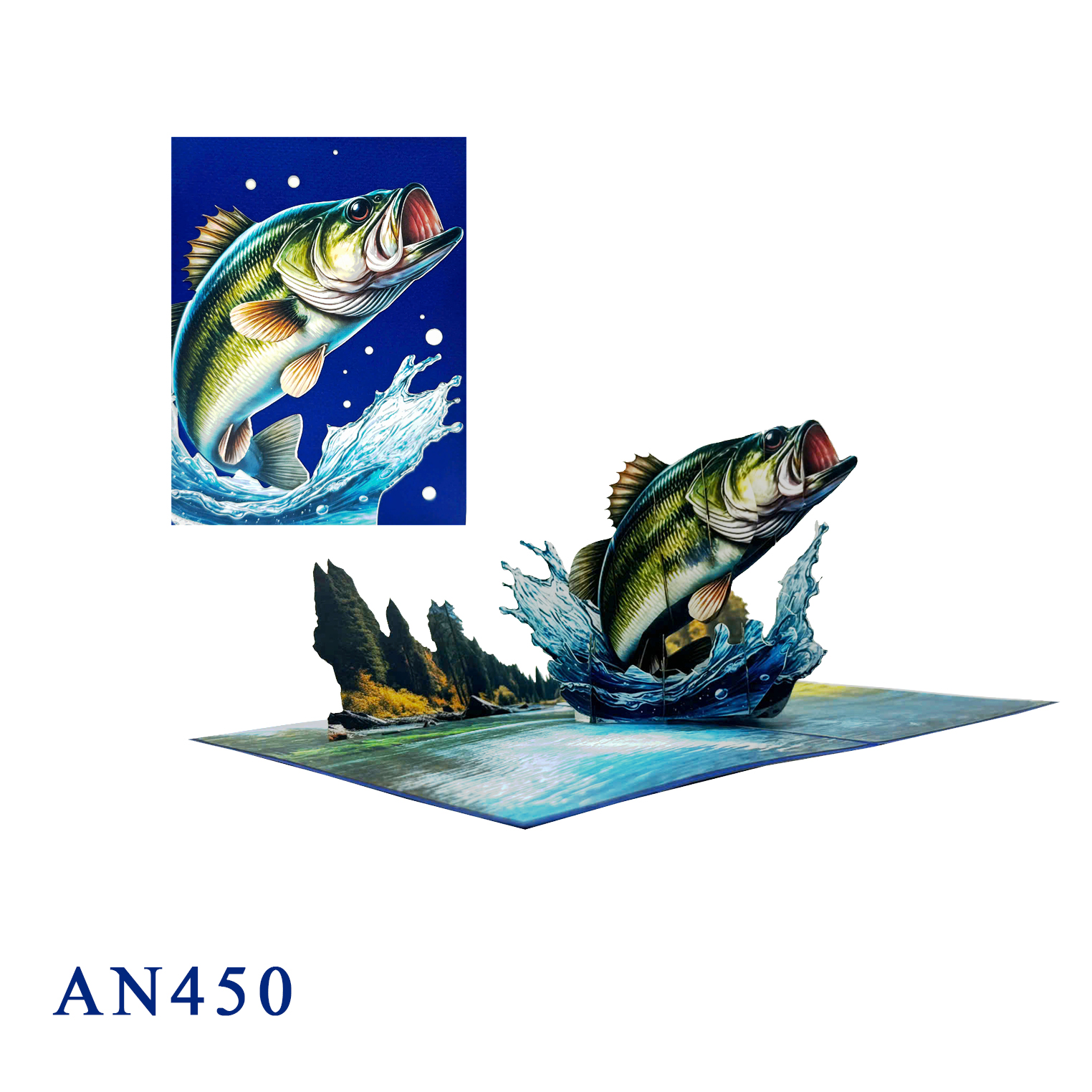 Bass Fish Pop Up Card