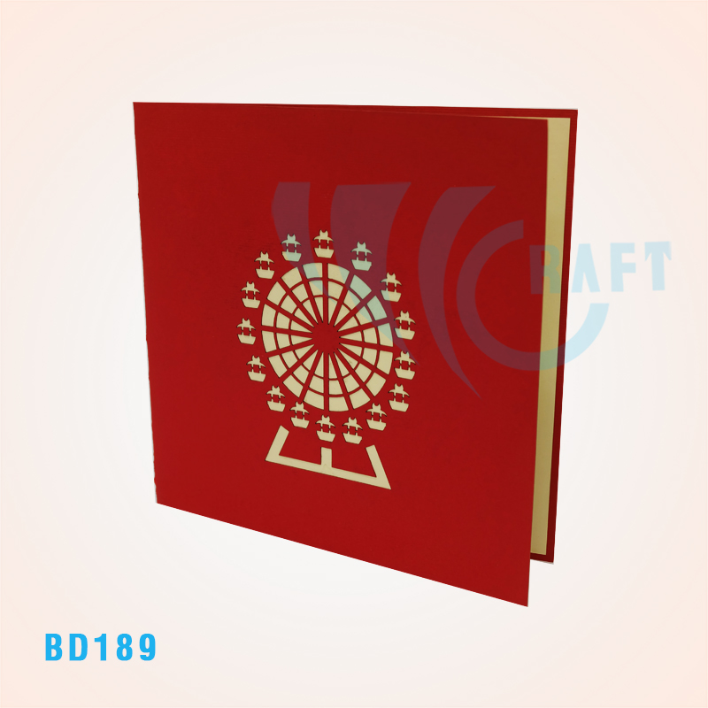 Rotatable Giant Wheel 4 Pop Up Card