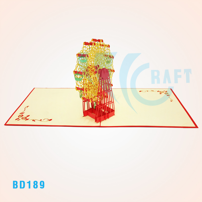 Rotatable Giant Wheel 4 Pop Up Card