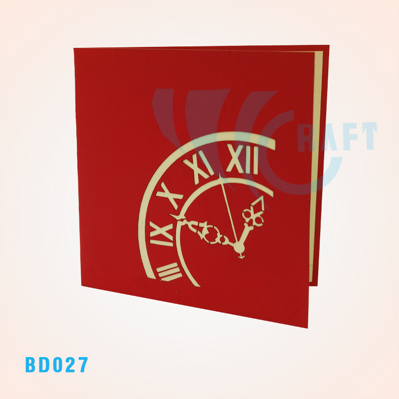 Ancient Clock Pop Up Card