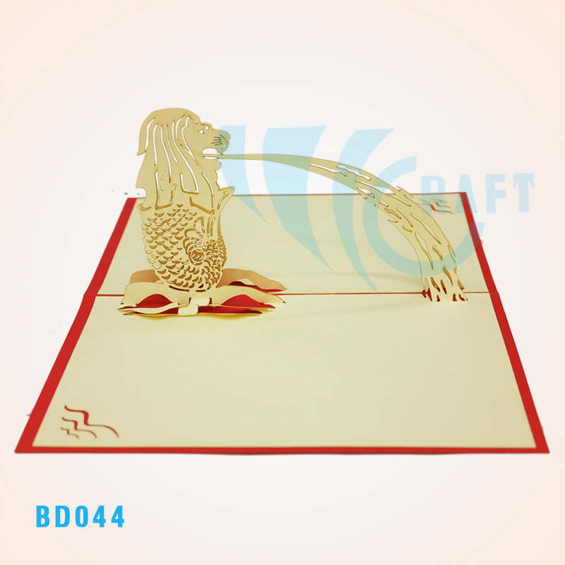 Merlion Singapore Pop Up Card