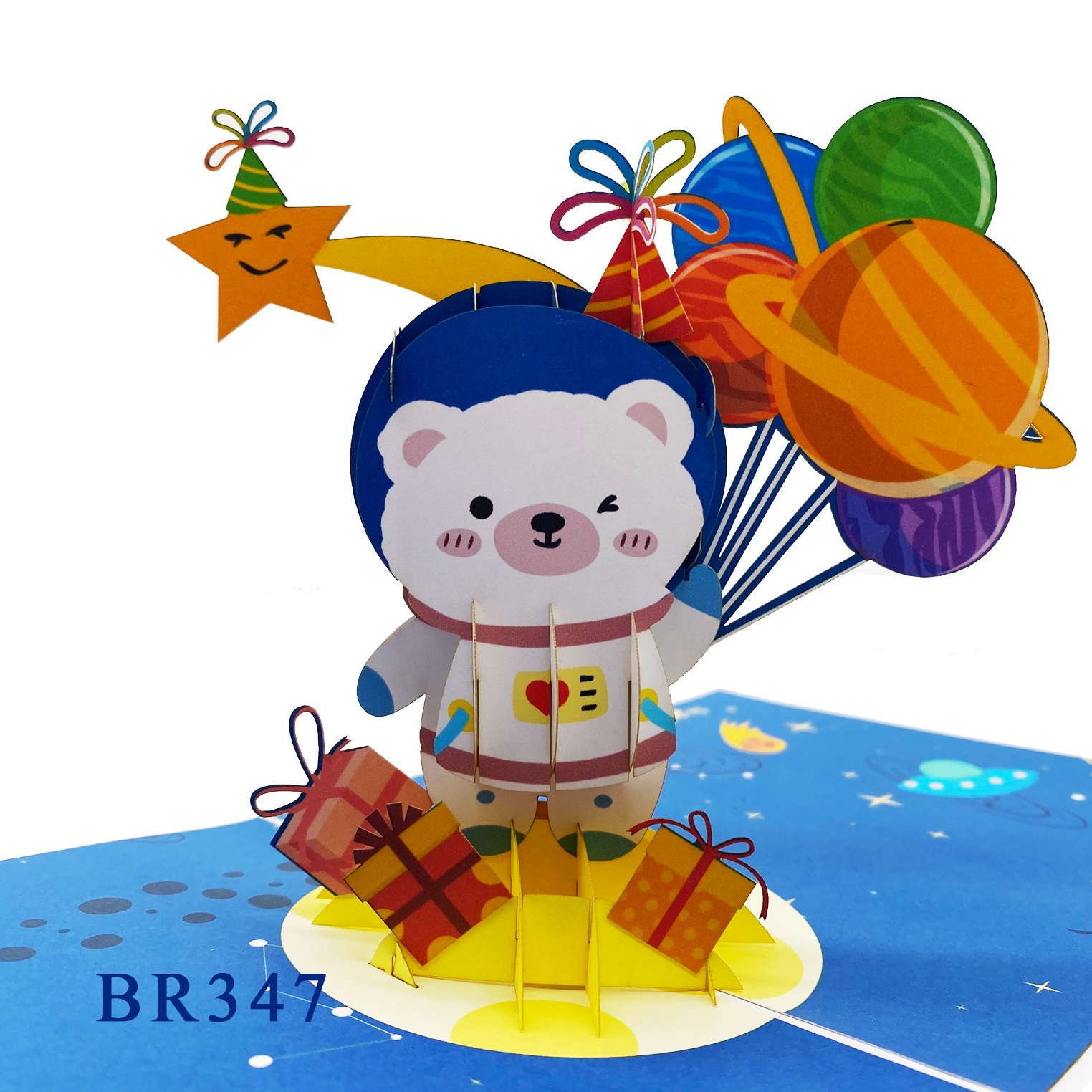 Bear Astronaut Pop Up Card
