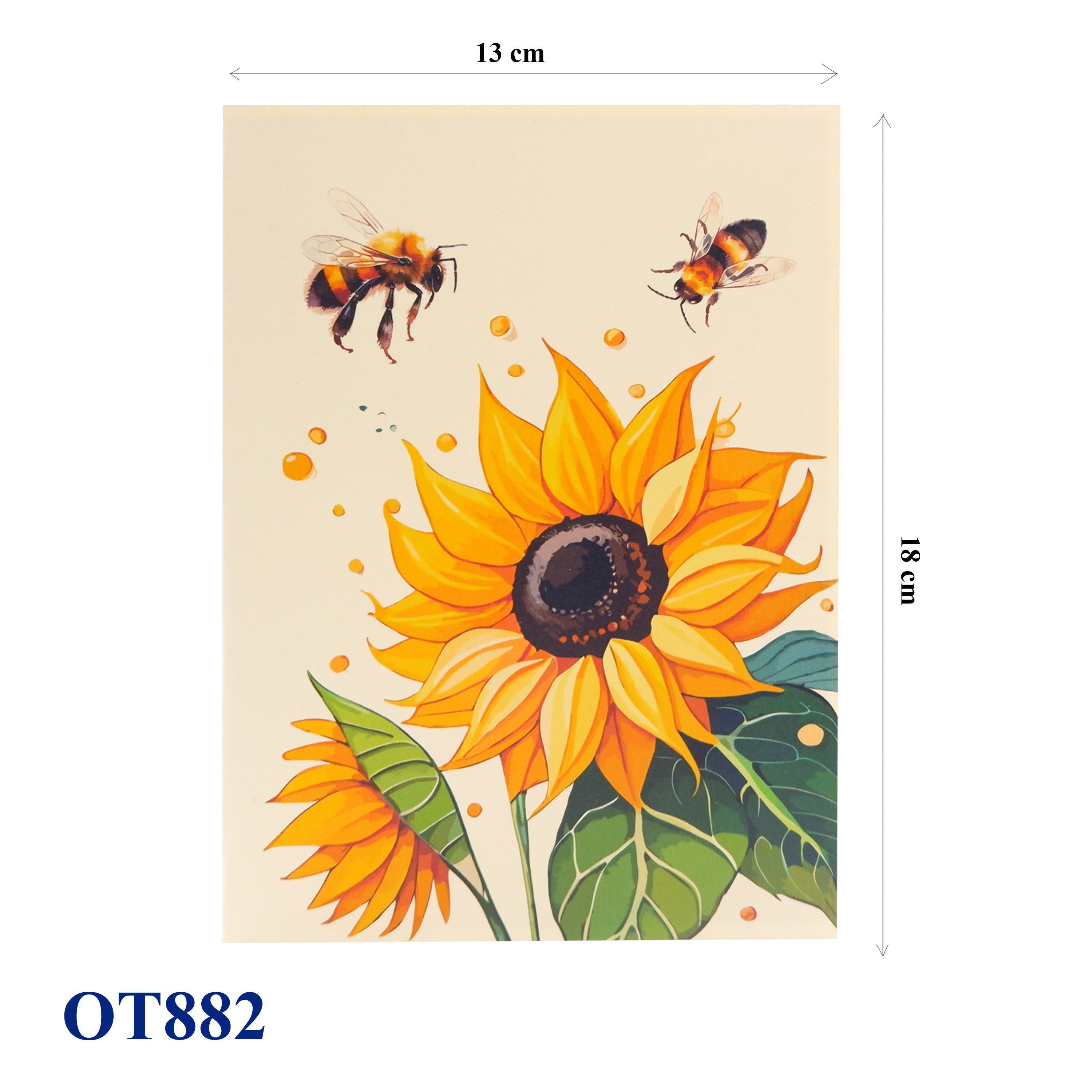 Bee Sunflower Flowers Pop Up Card
