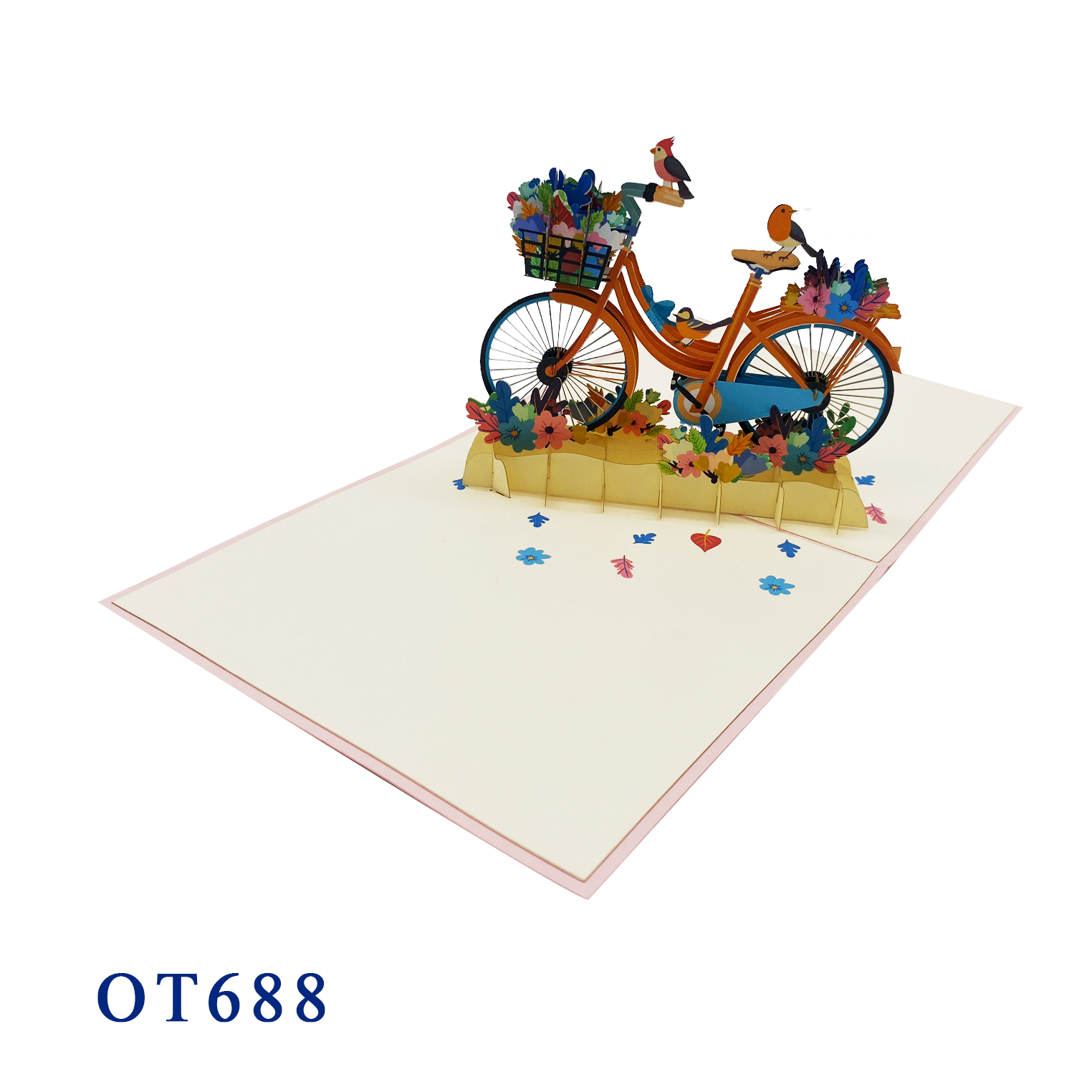 Bicycle Flowers Pop Up Card