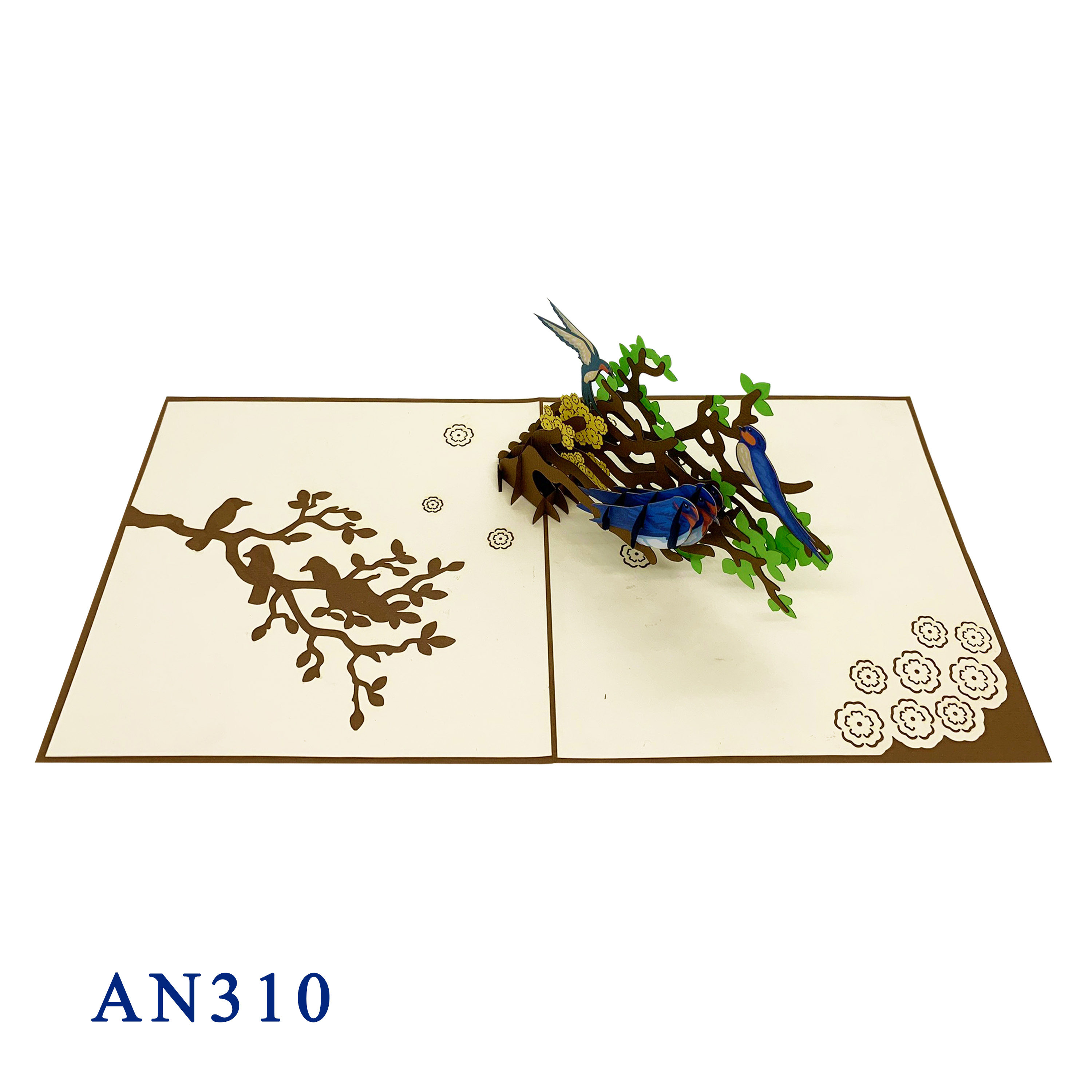 Blue Sparrow Pop Up Card