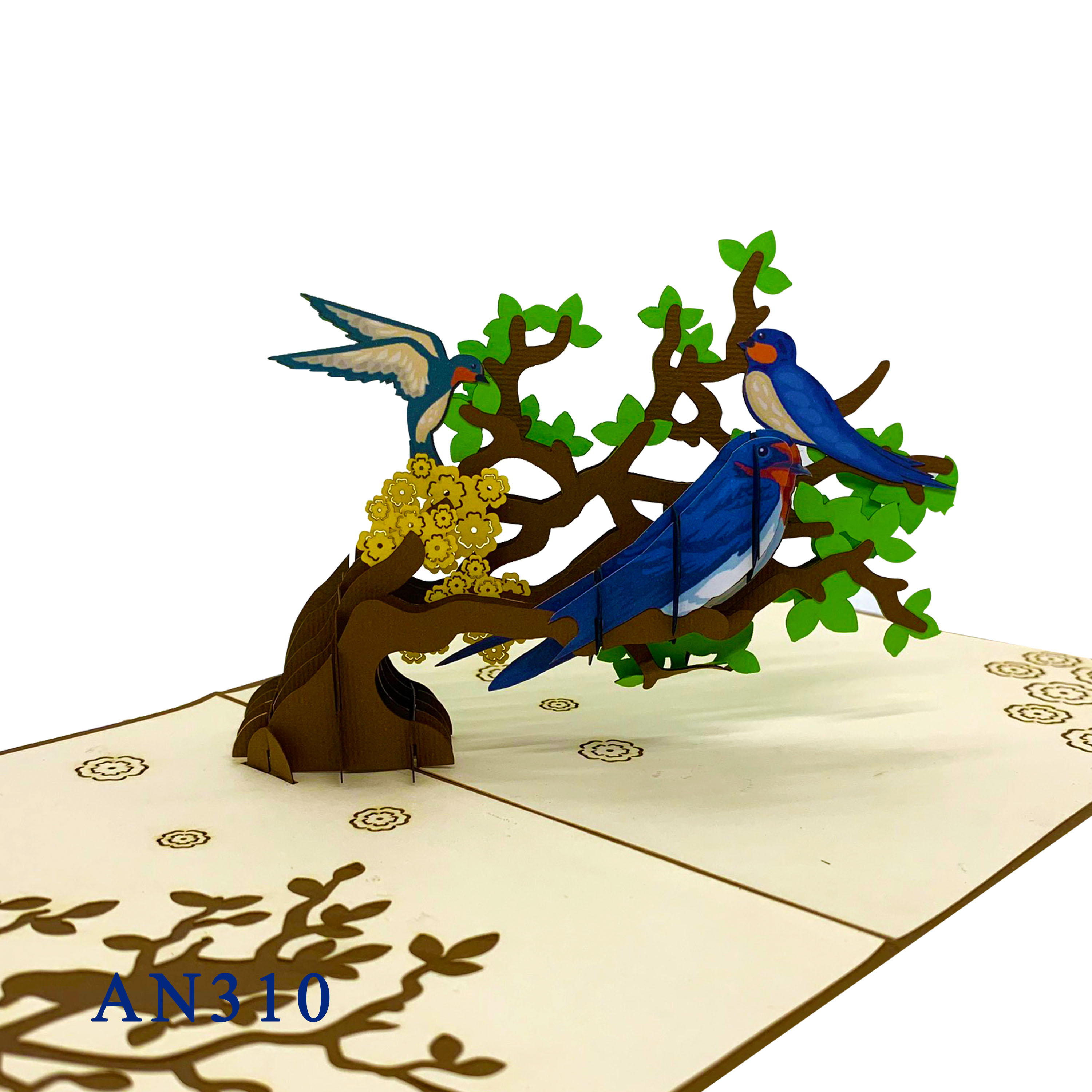 Blue Sparrow Pop Up Card