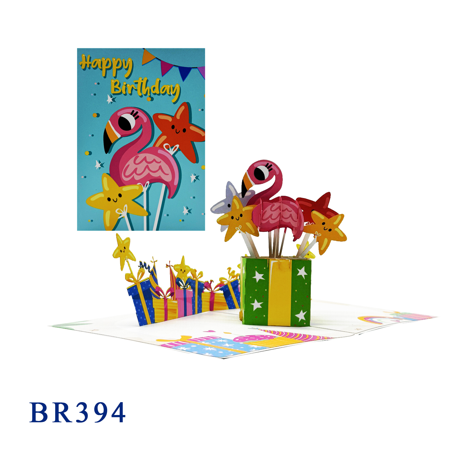 Birthday Flamingo Pop Up Card