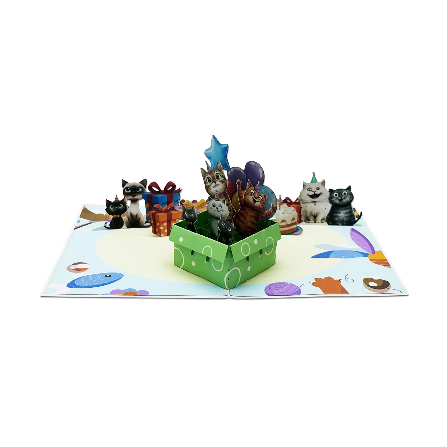 Kittens Birthday Party Pop-up Card