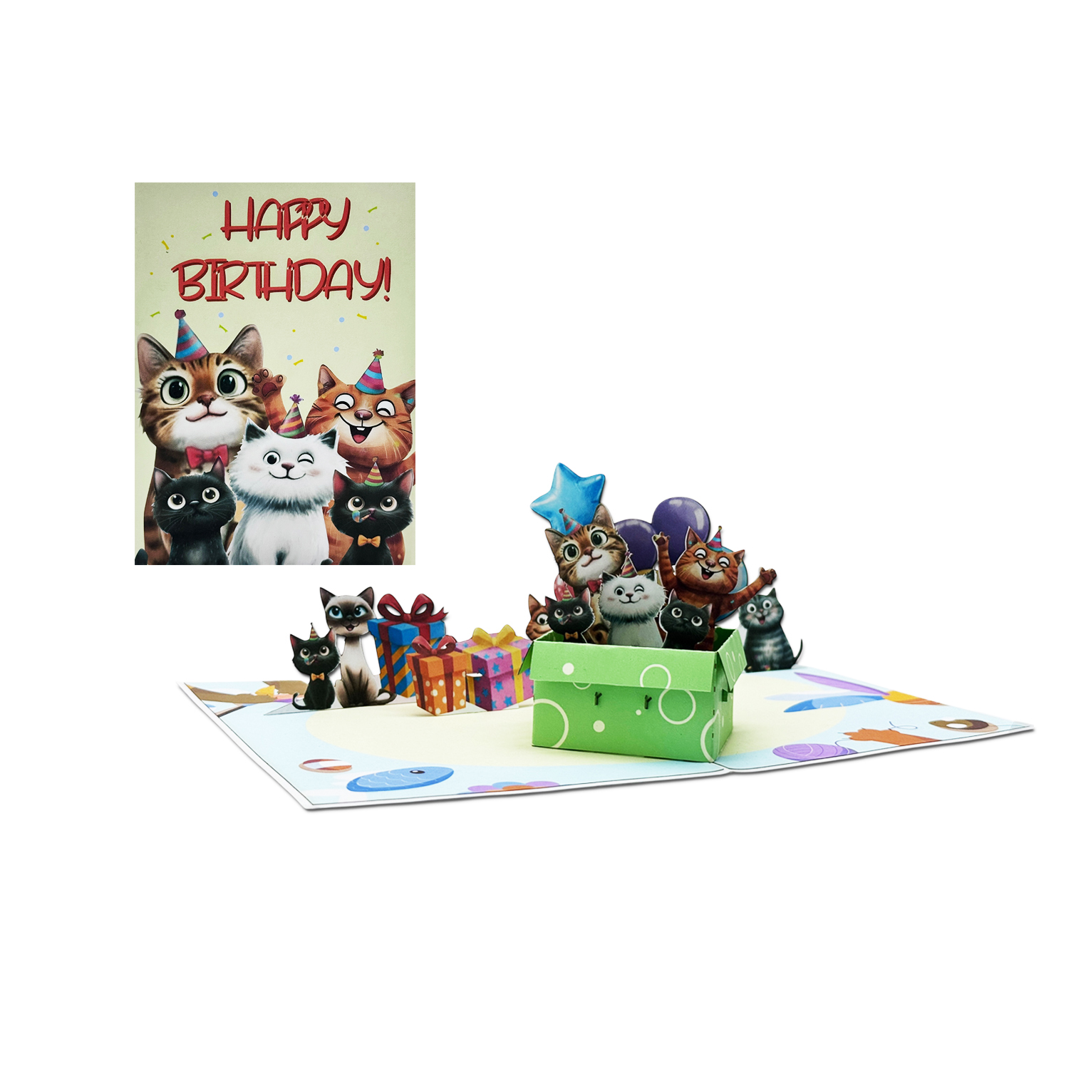 Kittens Birthday Party Pop-up Card