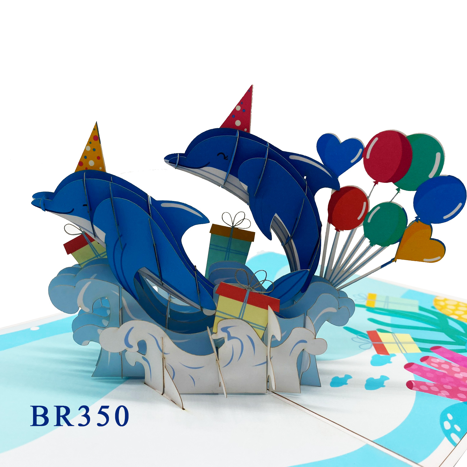 Birthday Dolphins Pop Up Card