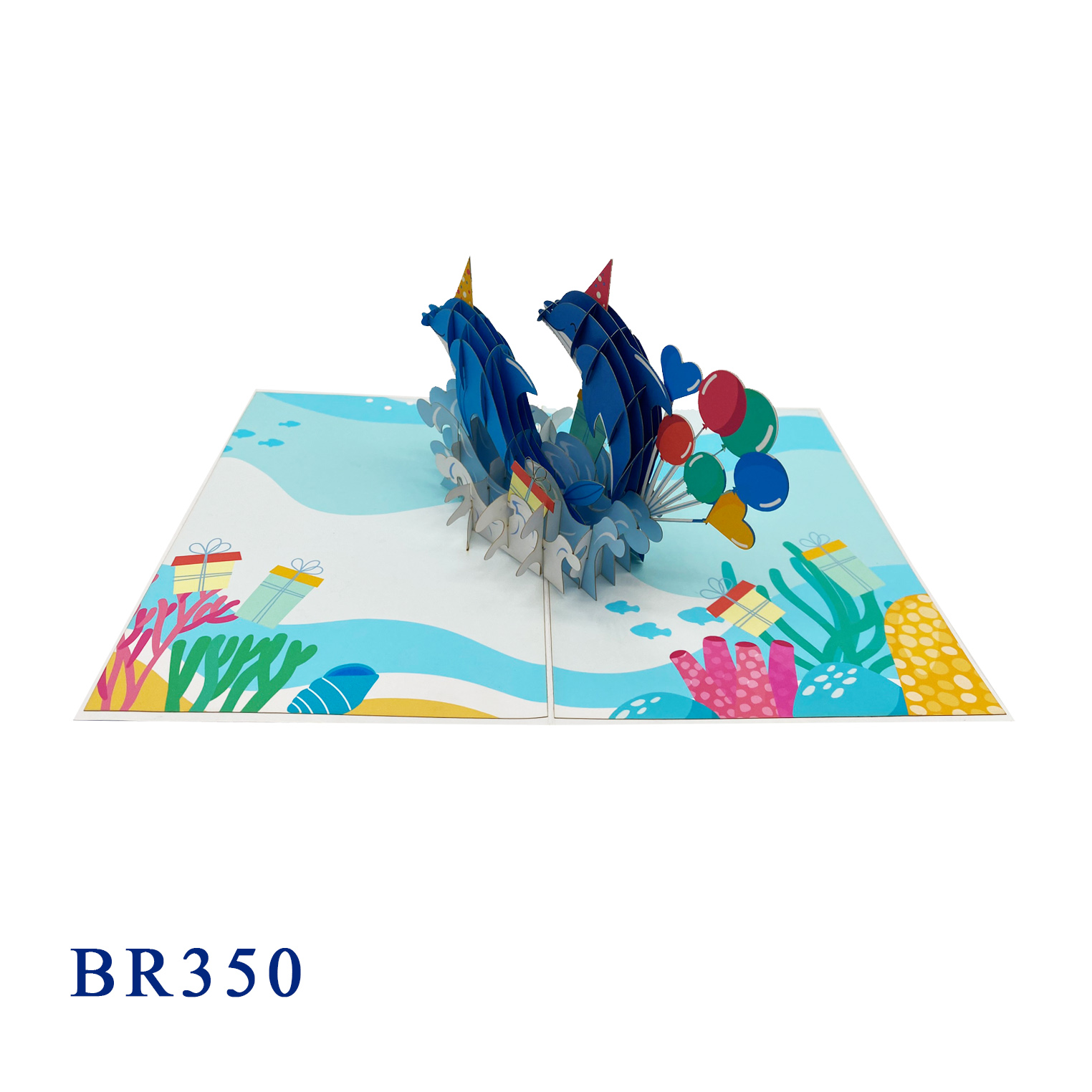 Birthday Dolphins Pop Up Card