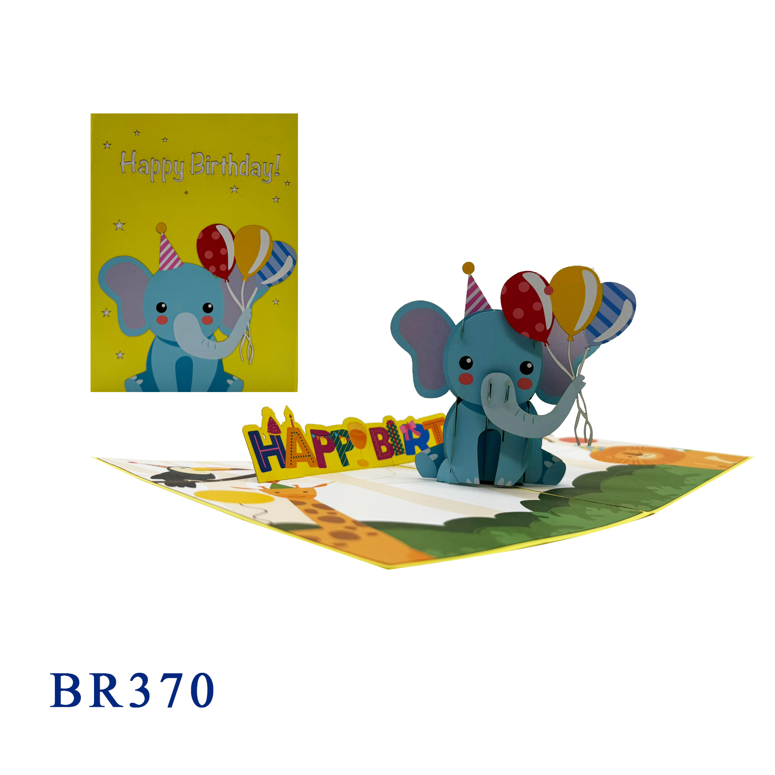 Birthday Elephant Pop Up Card