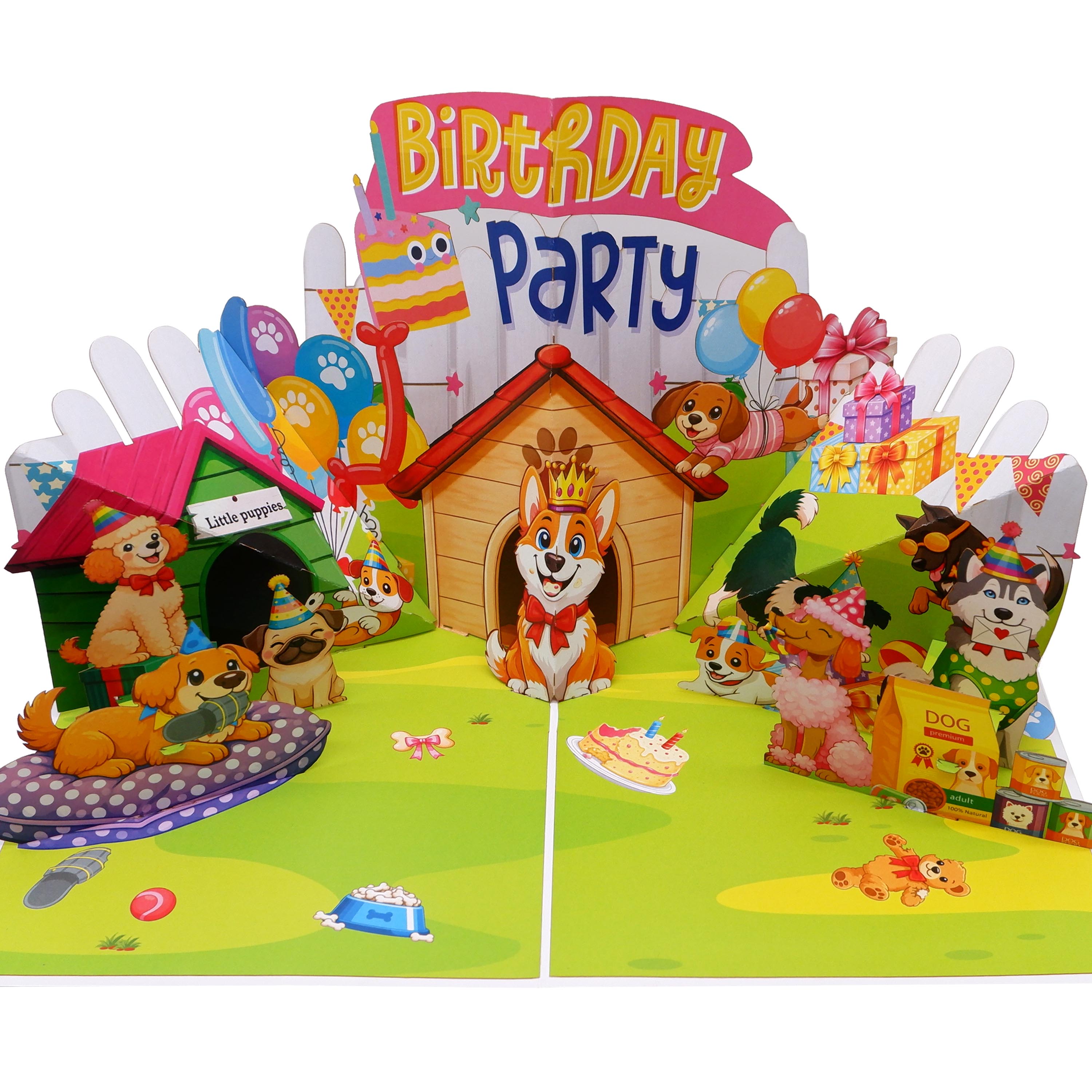 Birthday Party House Pop-Up Card – 3D Birthday Greeting Card