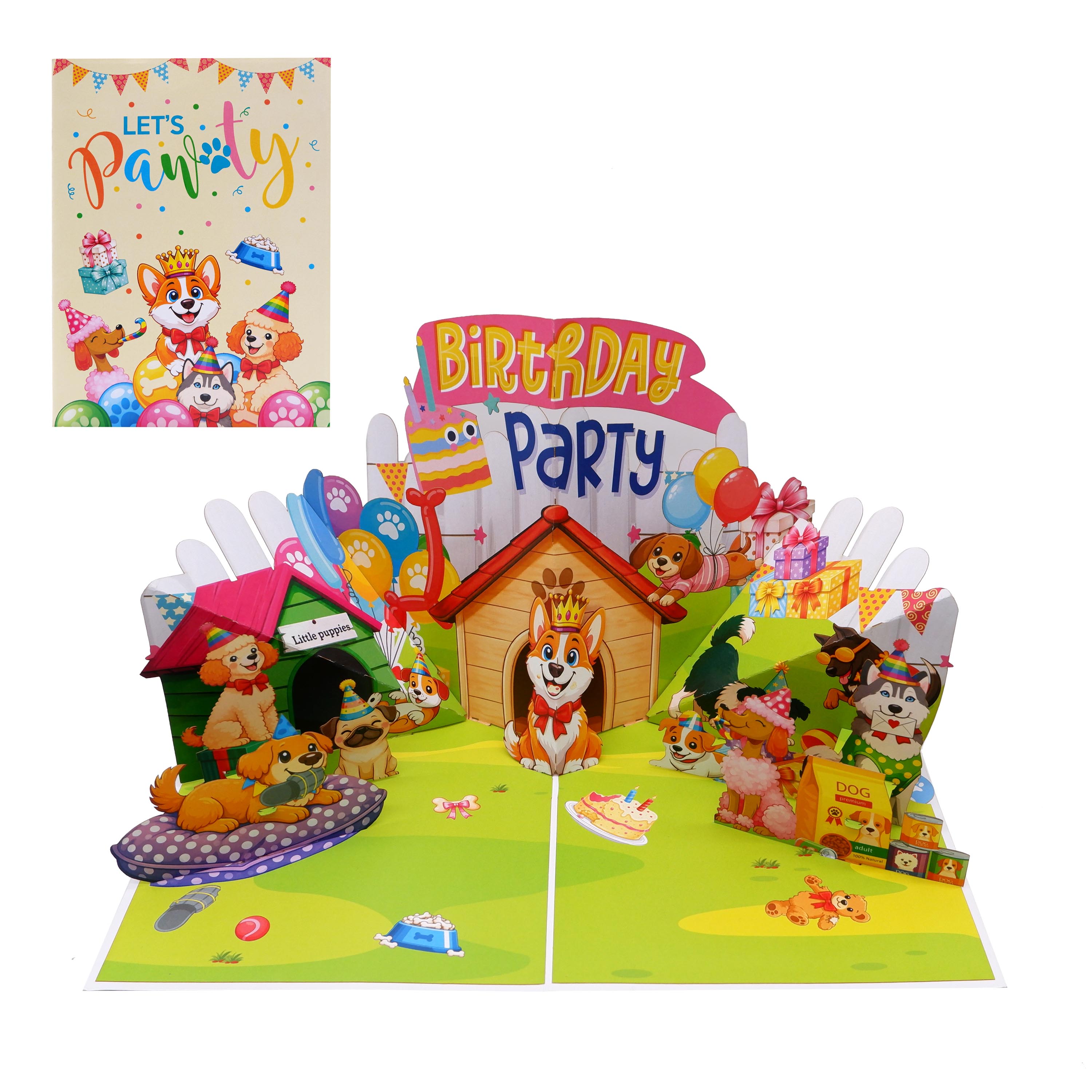 Birthday Party House Pop-Up Card – 3D Birthday Greeting Card