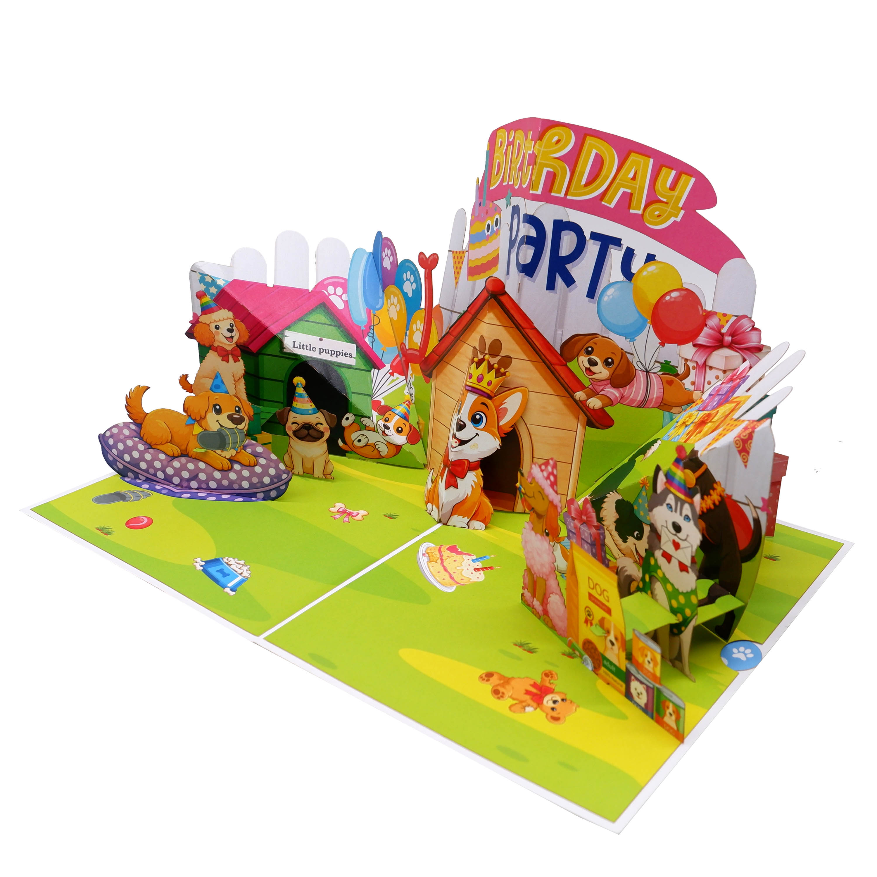Birthday Party House Pop-Up Card – 3D Birthday Greeting Card