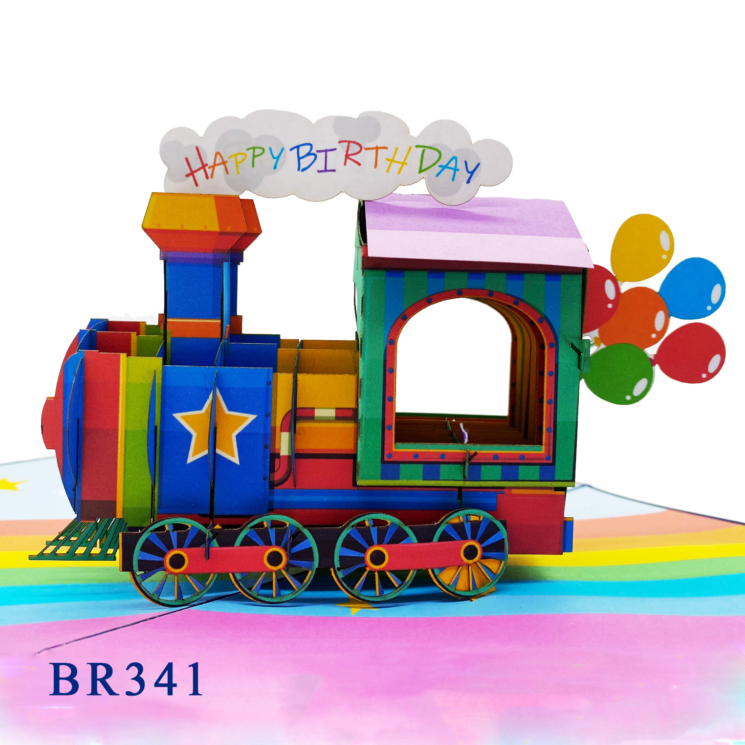 Happy Birthday Train Pop Up Card