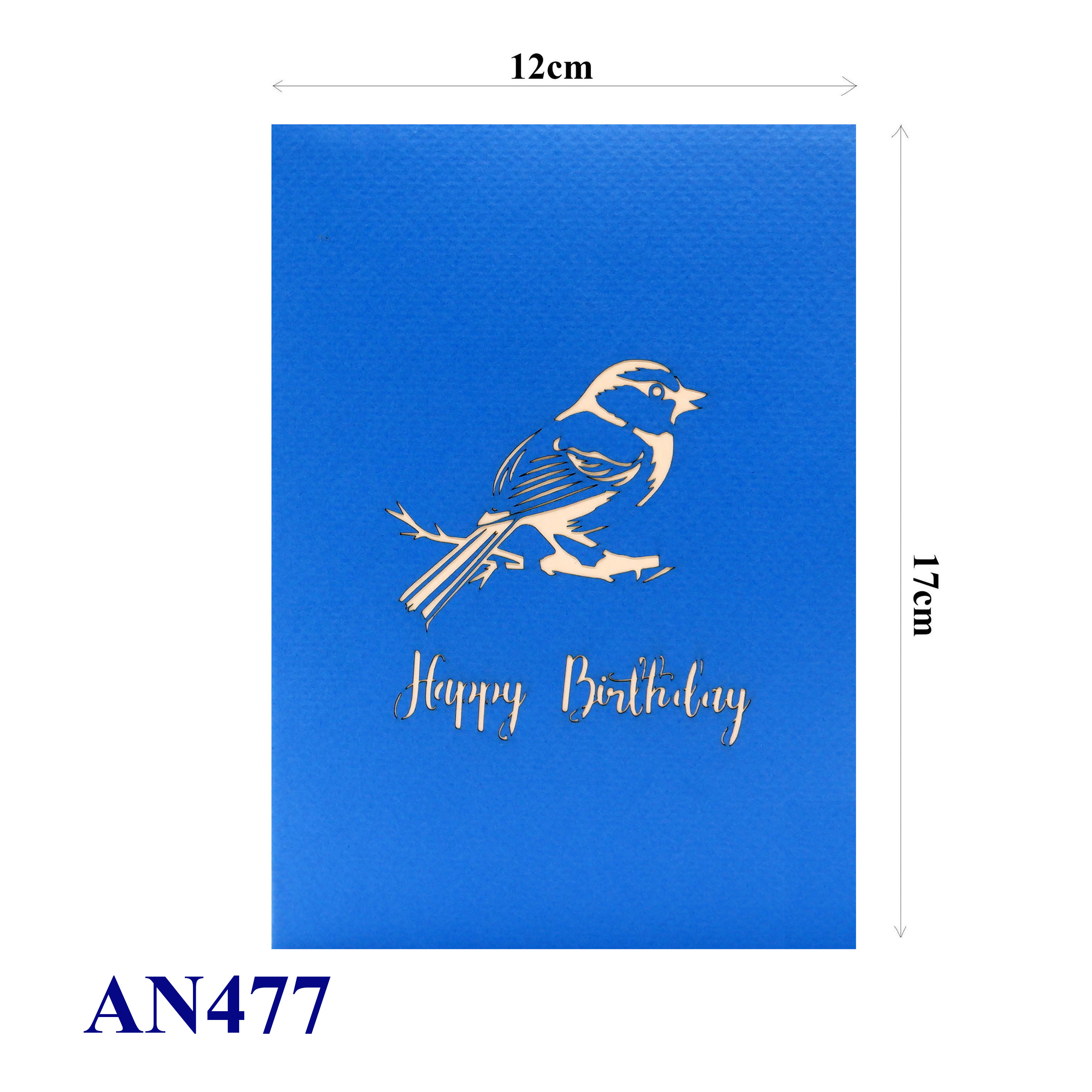 3D Blue Bird Pop-Up Card