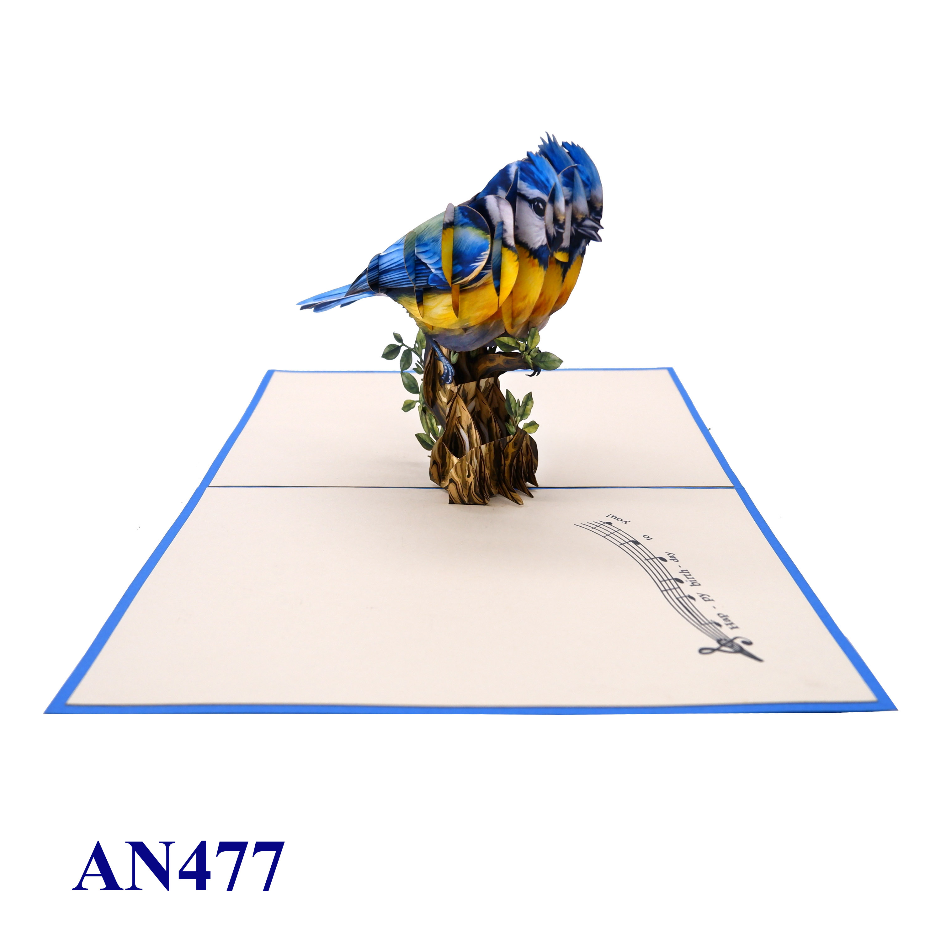 3D Blue Bird Pop-Up Card