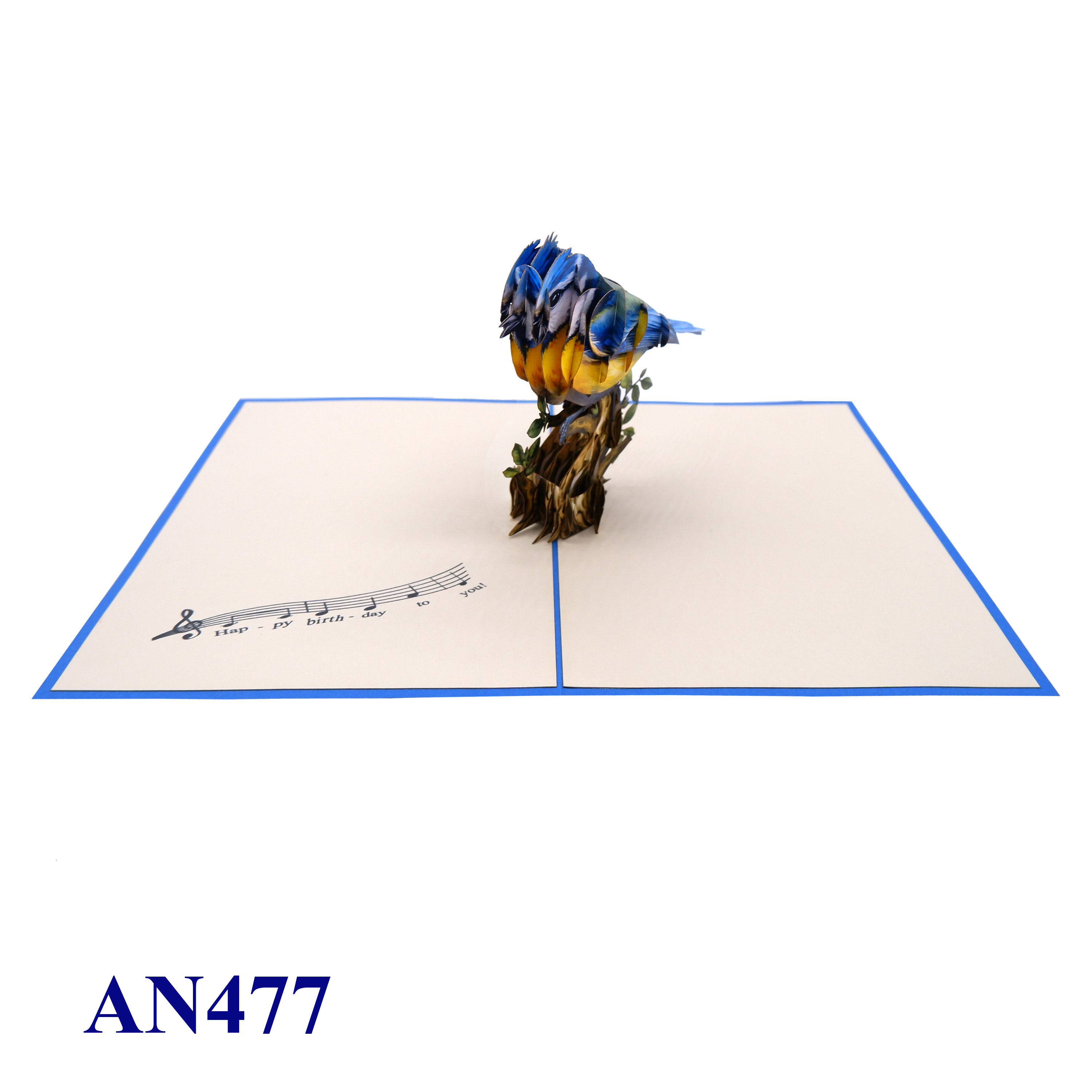3D Blue Bird Pop-Up Card