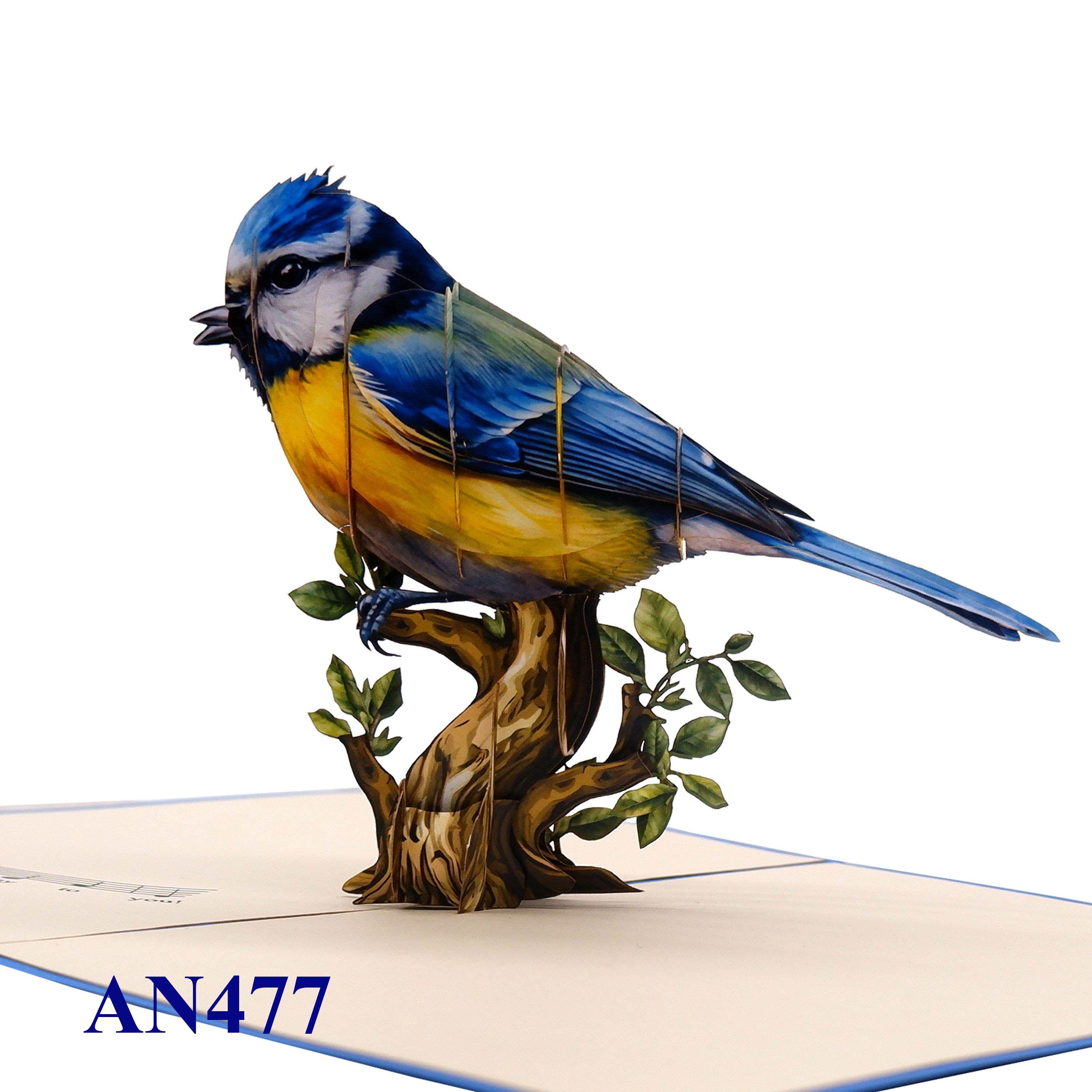 3D Blue Bird Pop-Up Card