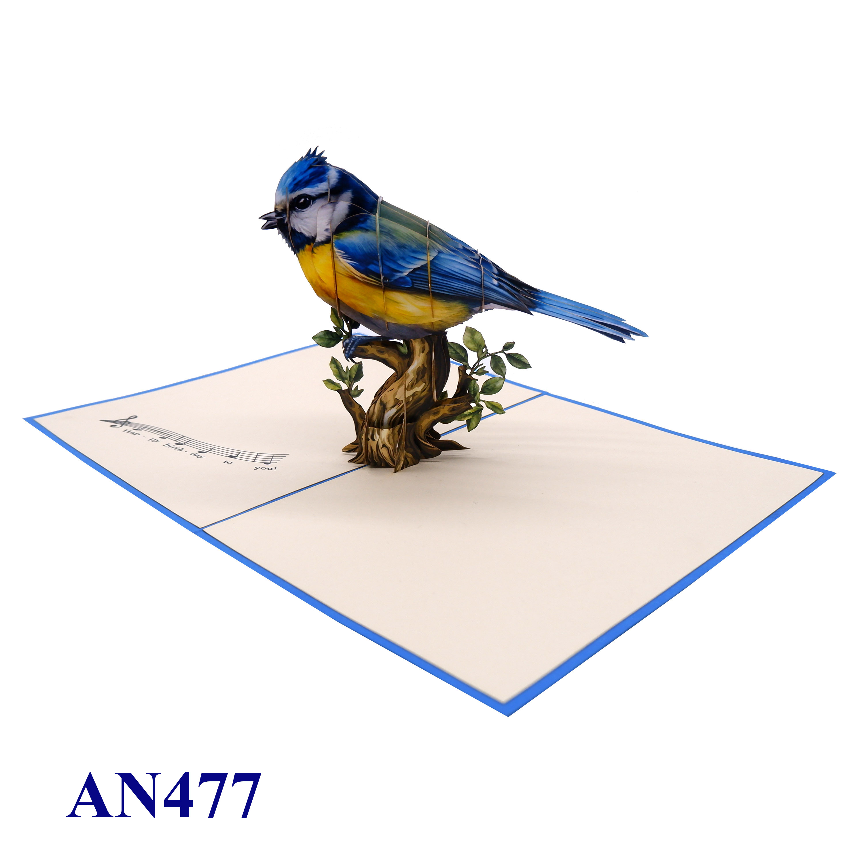 3D Blue Bird Pop-Up Card