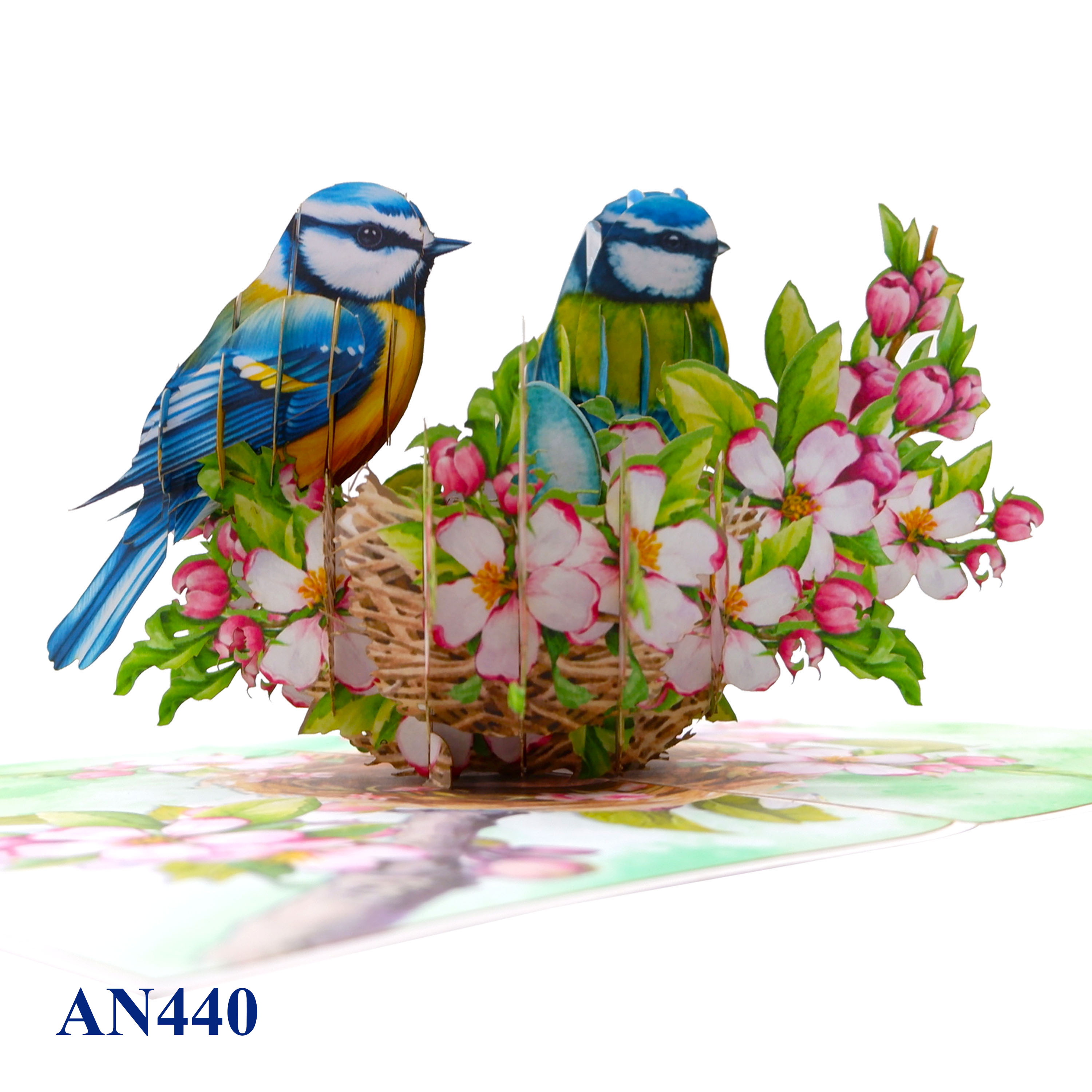 Blue Birds Family Pop Up Card