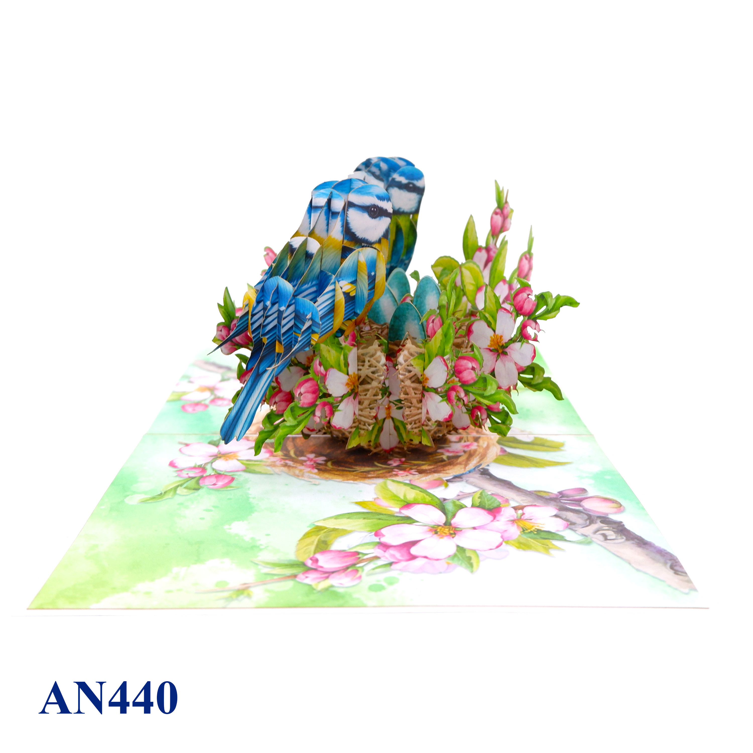 Blue Birds Family Pop Up Card