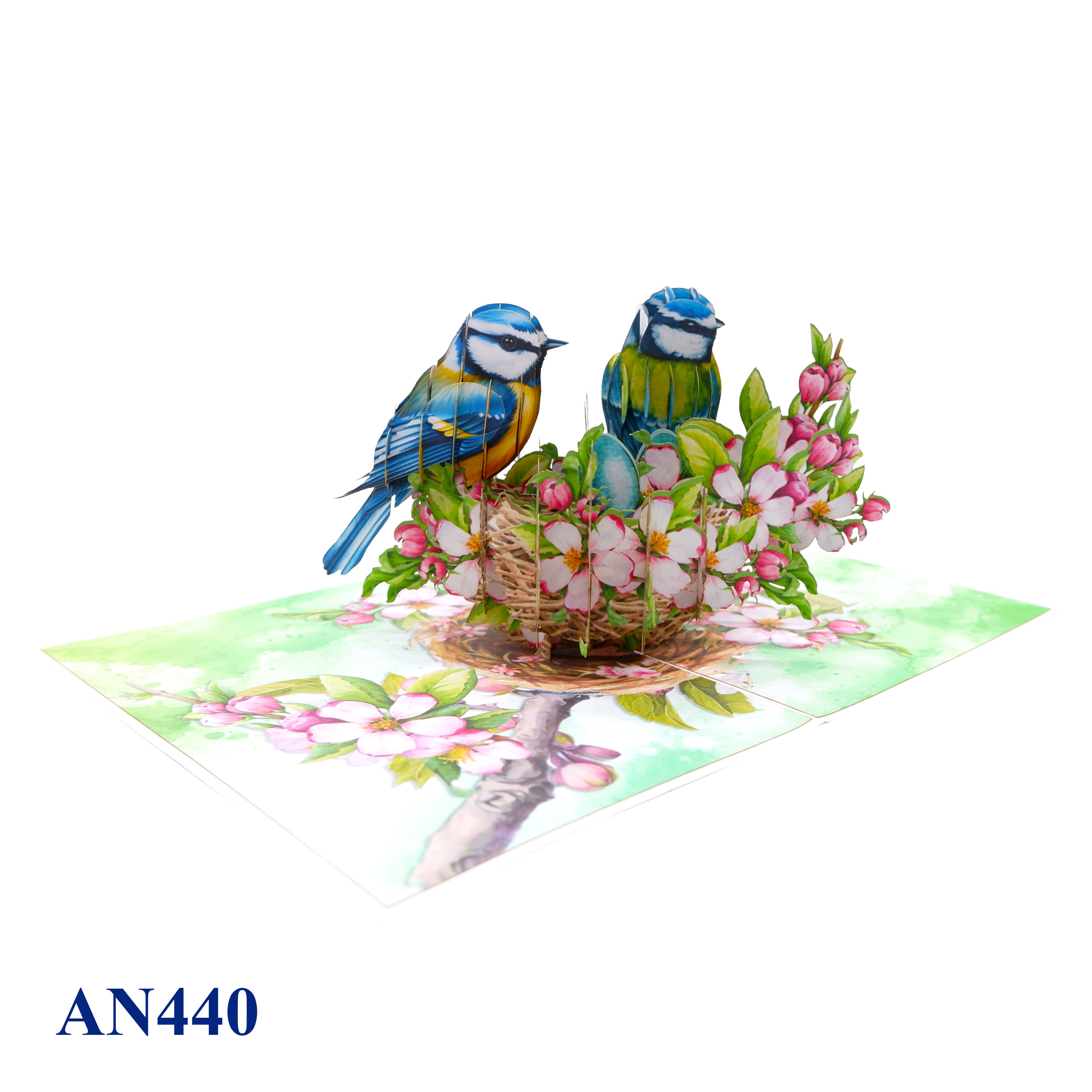 Blue Birds Family Pop Up Card