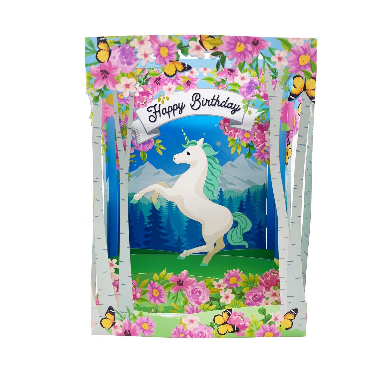 Blue Birthday Pony Pop Up Box