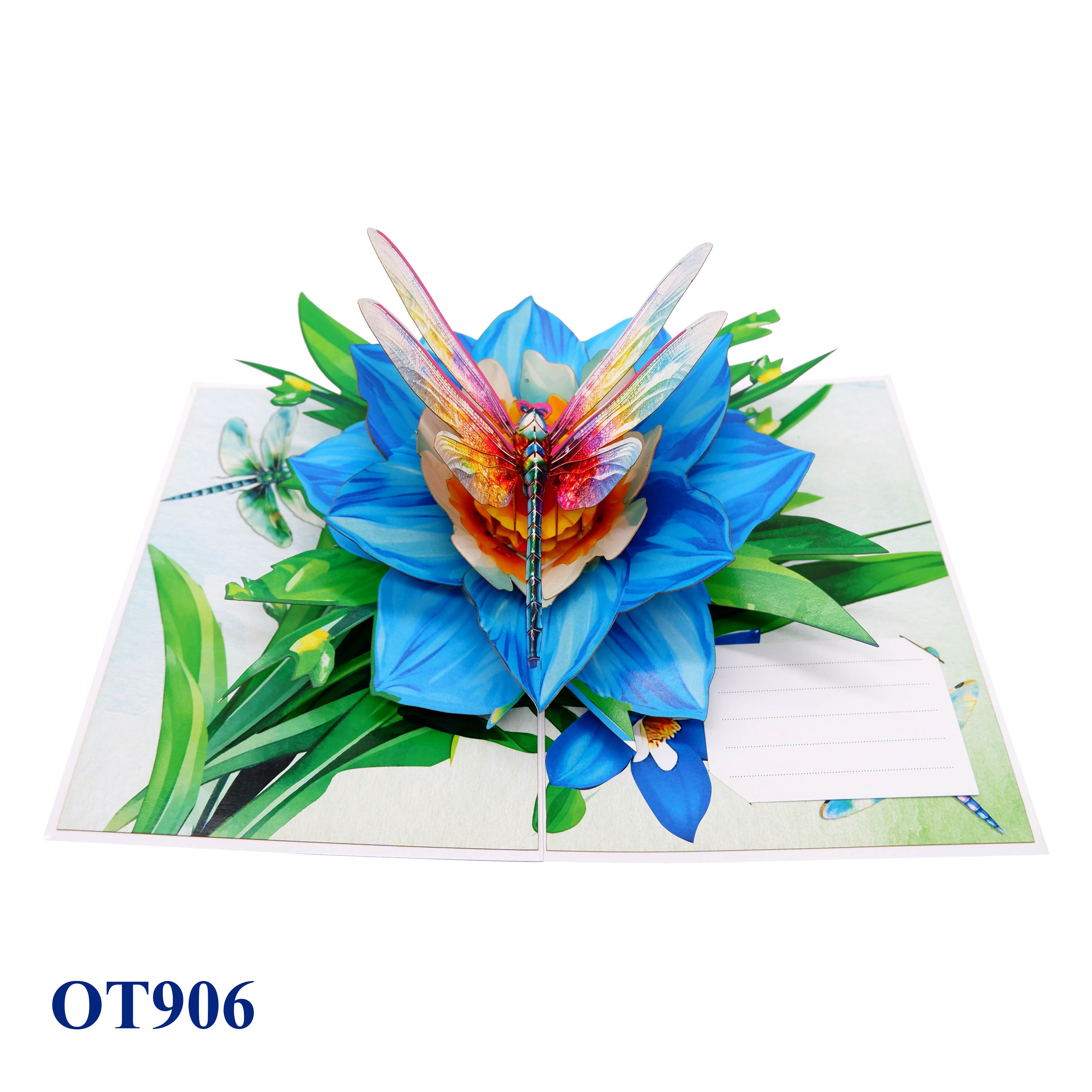 Blue Narcissus Flowers Pop Up Card