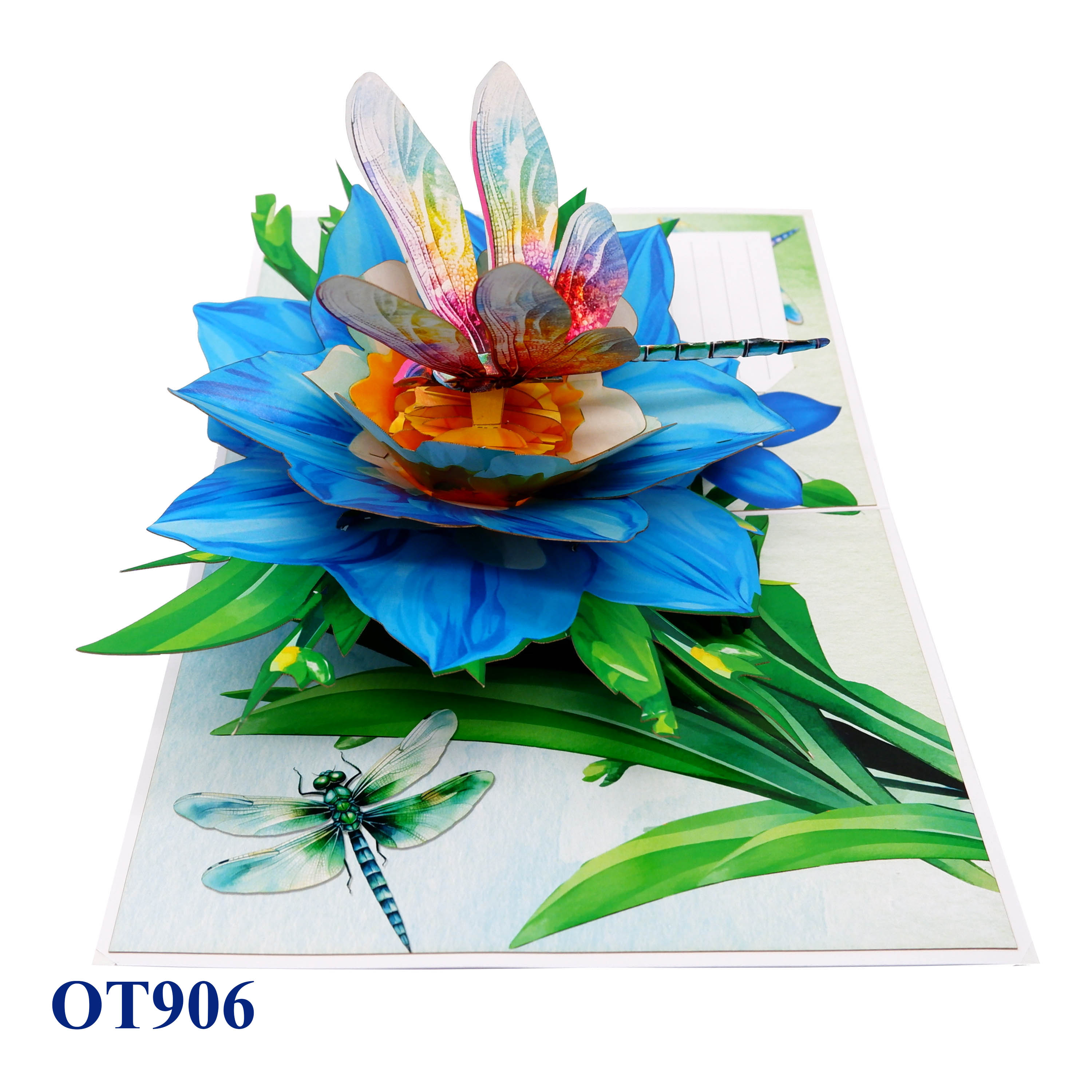Blue Narcissus Flowers Pop Up Card