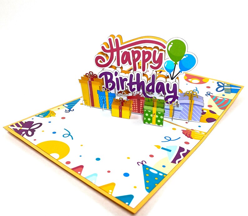Happy Birthday Text Pop Up Card