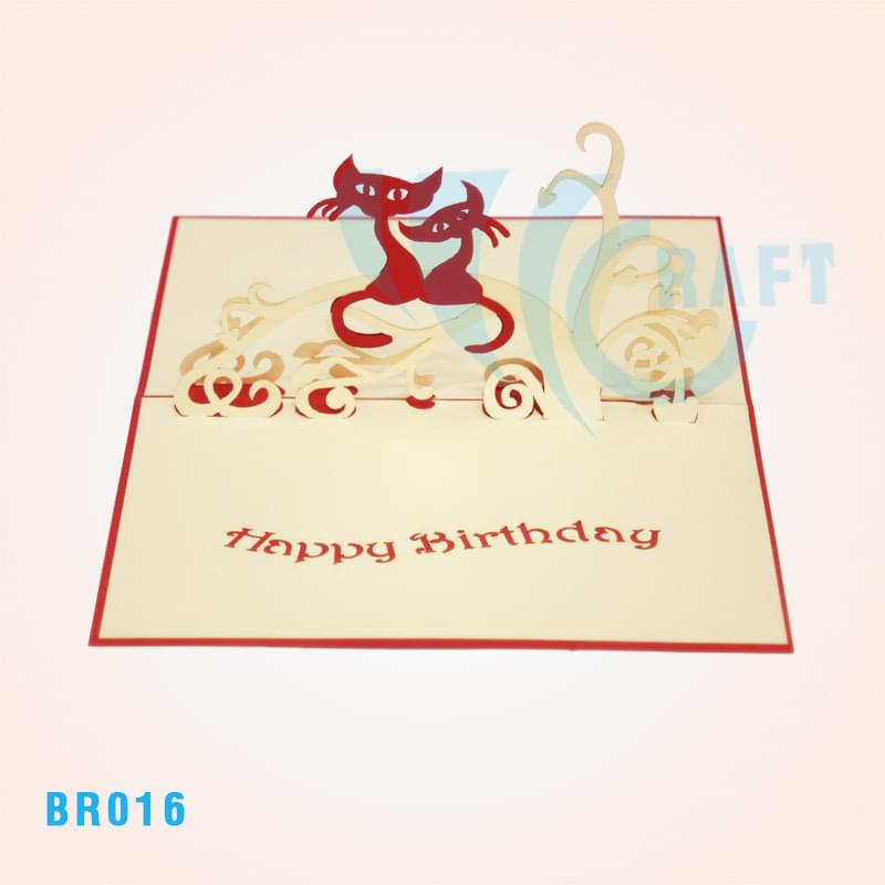 Birthday Cats Pop Up Card