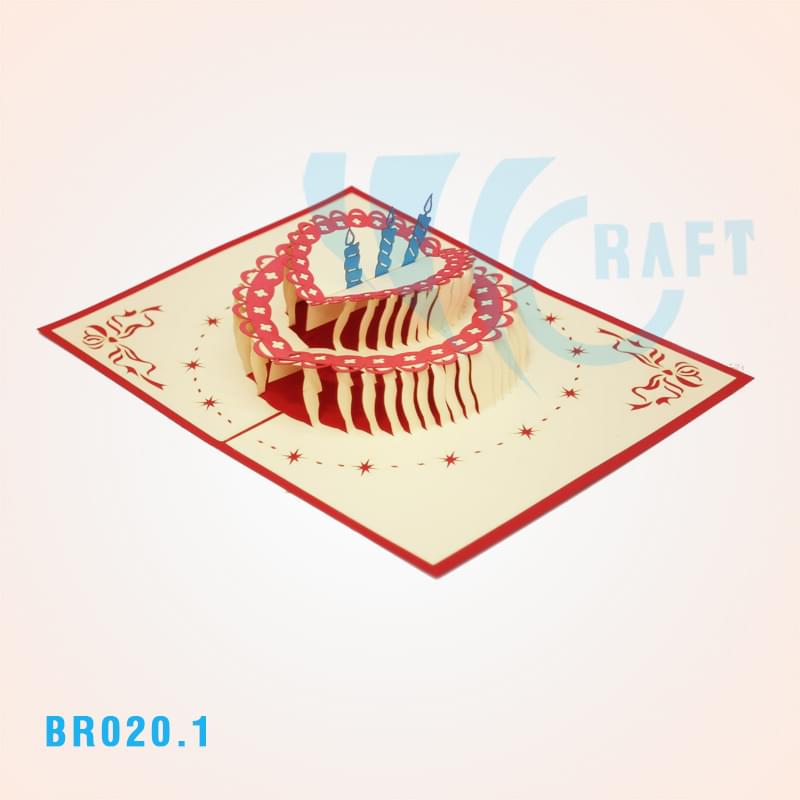 2 Layers Birthday Cake Pop Up Card 2