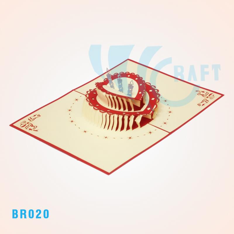 2 Layers Birthday Cake Pop Up Card