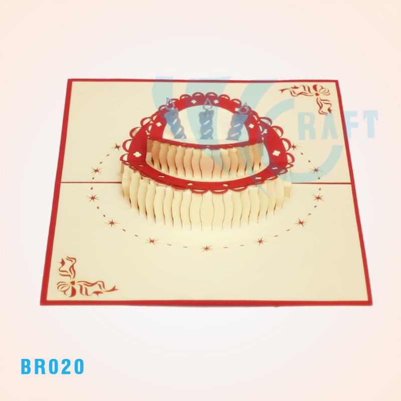 2 Layers Birthday Cake Pop Up Card
