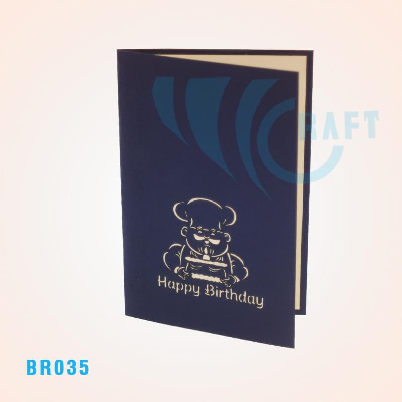 "The Chef Is Here To Cook For Your Birthday!" Pop Up Card