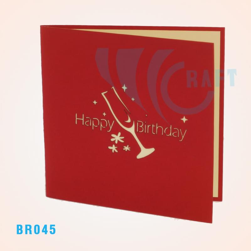 Birthday Champagne Pop Up Card