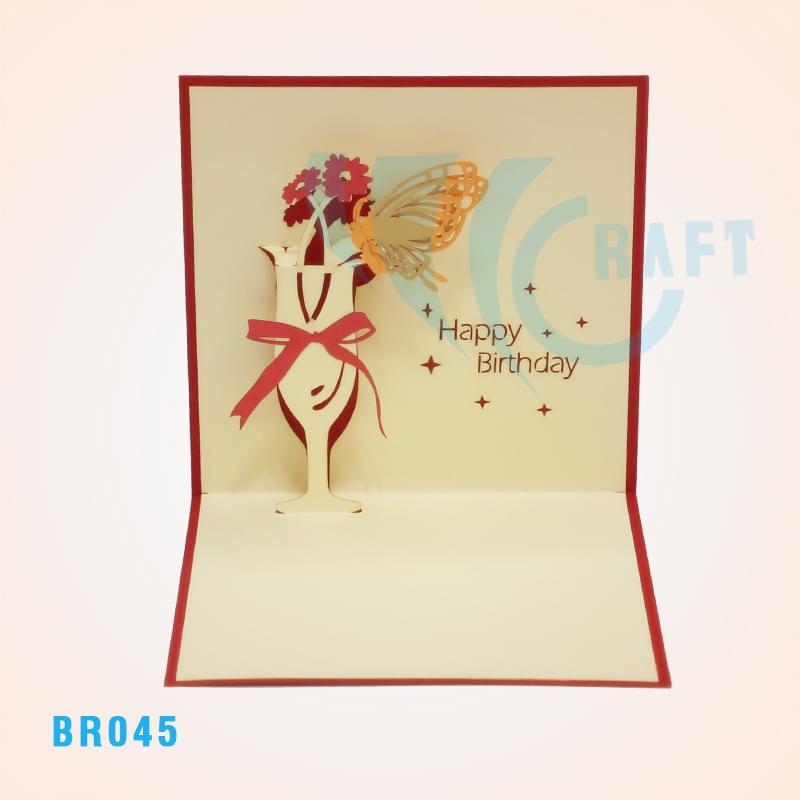 Birthday Champagne Pop Up Card