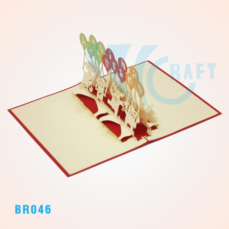 Pets Birthday Party Pop Up Card