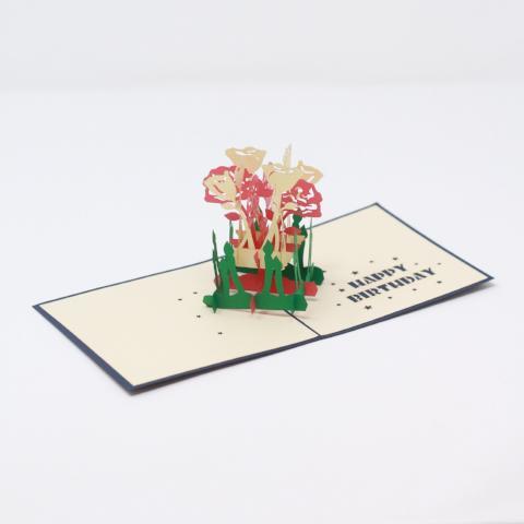 Birthday Flower Bouquet Pop Up Card